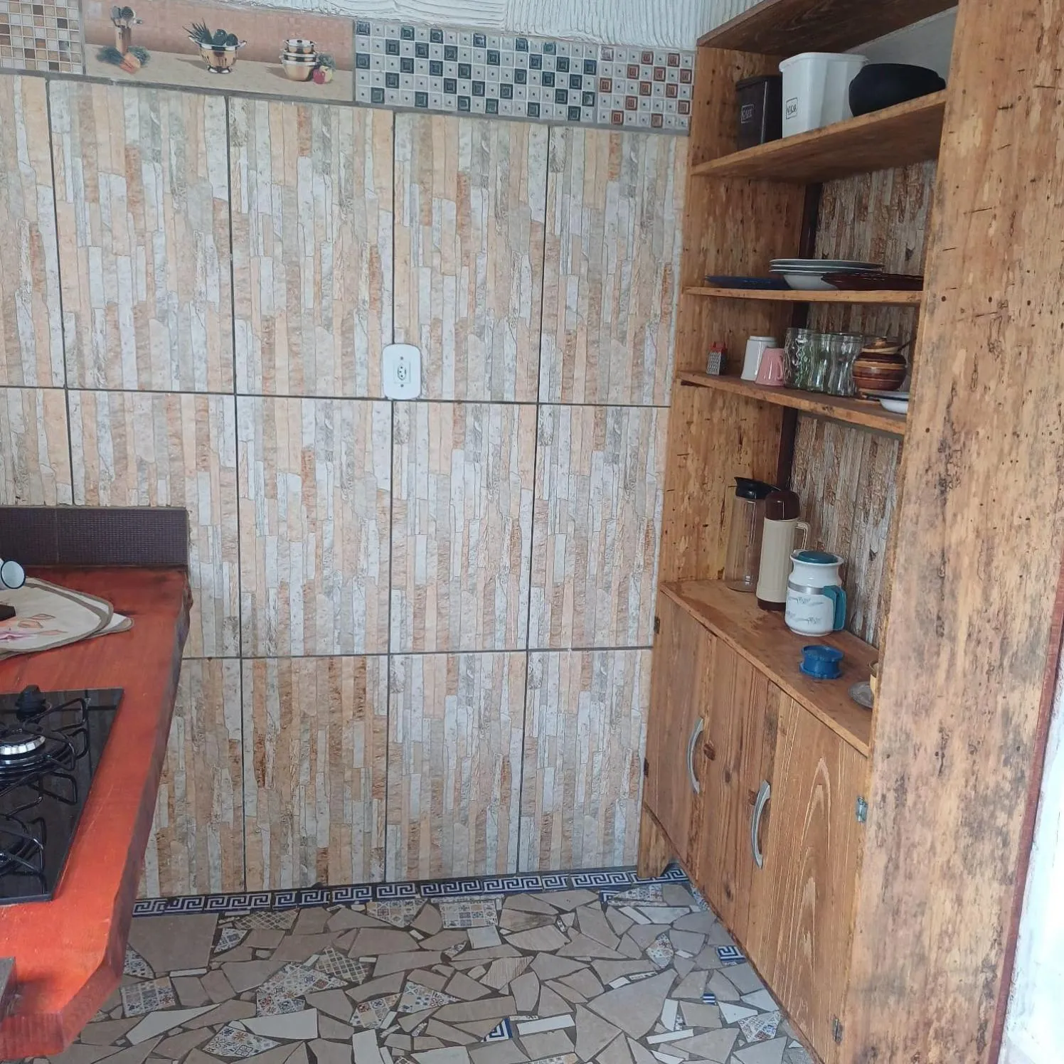 Kitchen or kitchenette in Pousada do Zezé