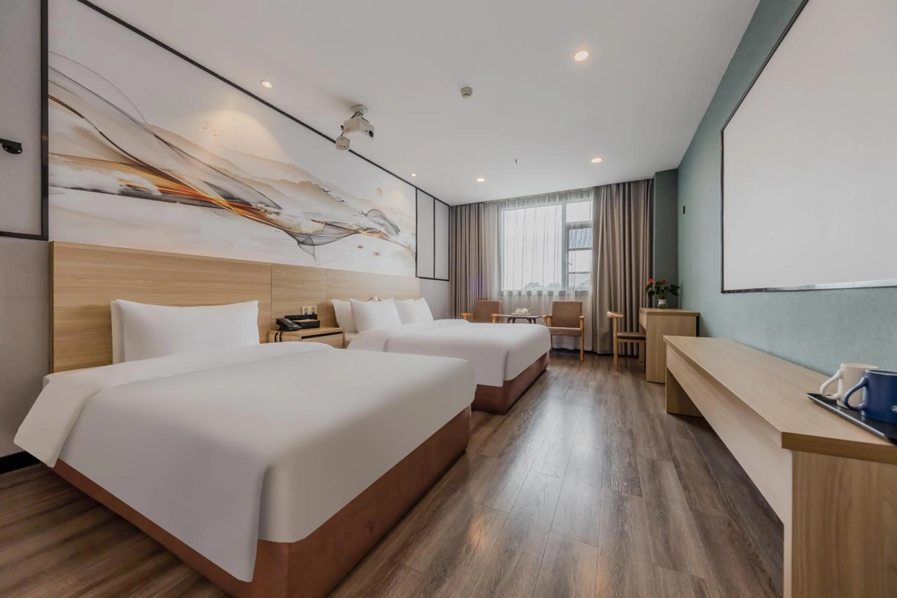 Photo of the whole room, Bed in Xinhuating Business Hotel