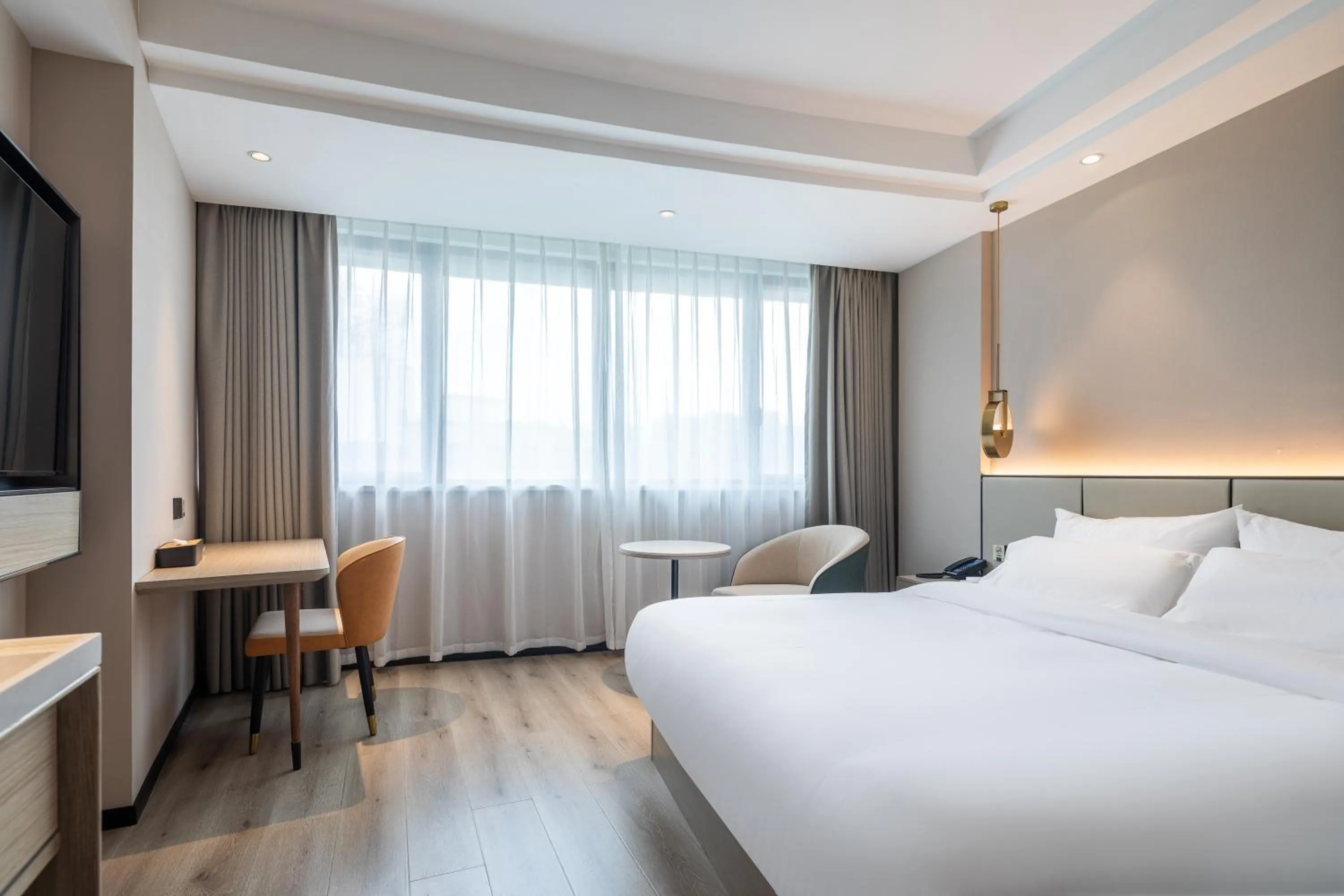 Photo of the whole room, Bed in Xinhuating Business Hotel