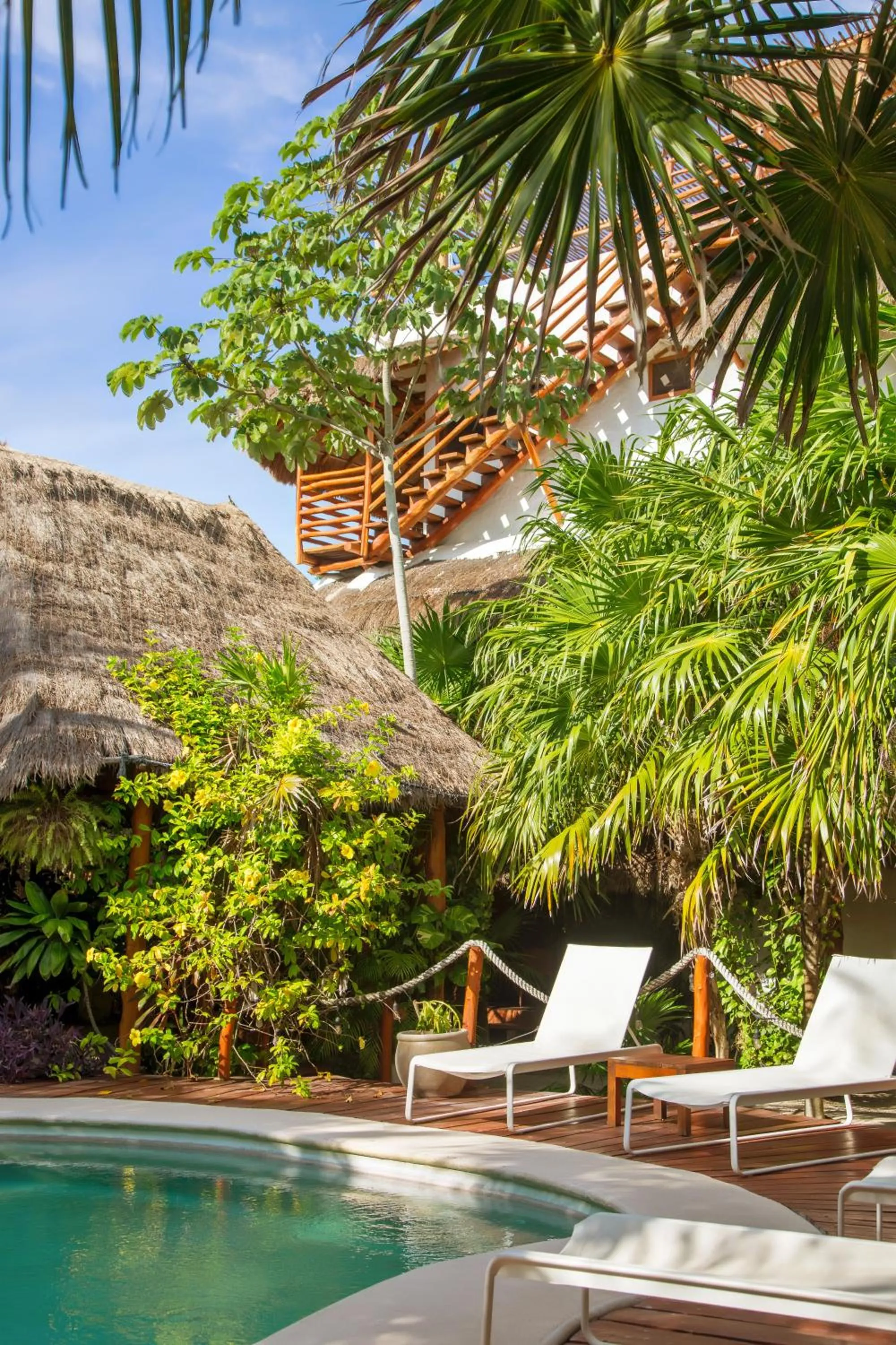 sunbed in Holbox Deluxe Apartments