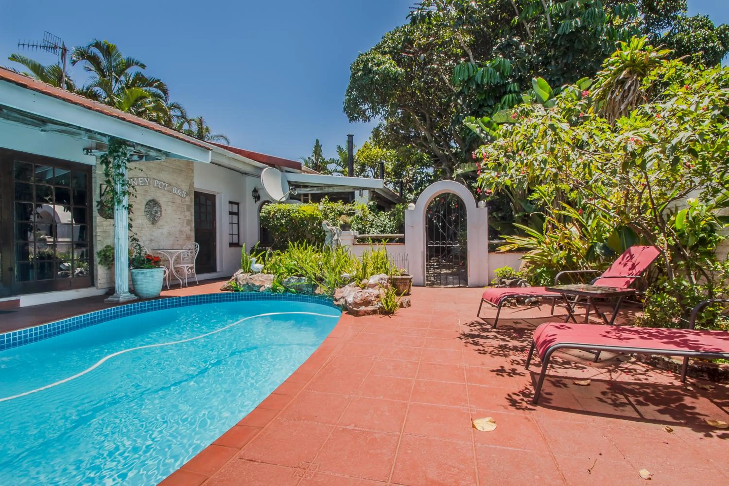 Swimming pool in HoneyPot Guest house