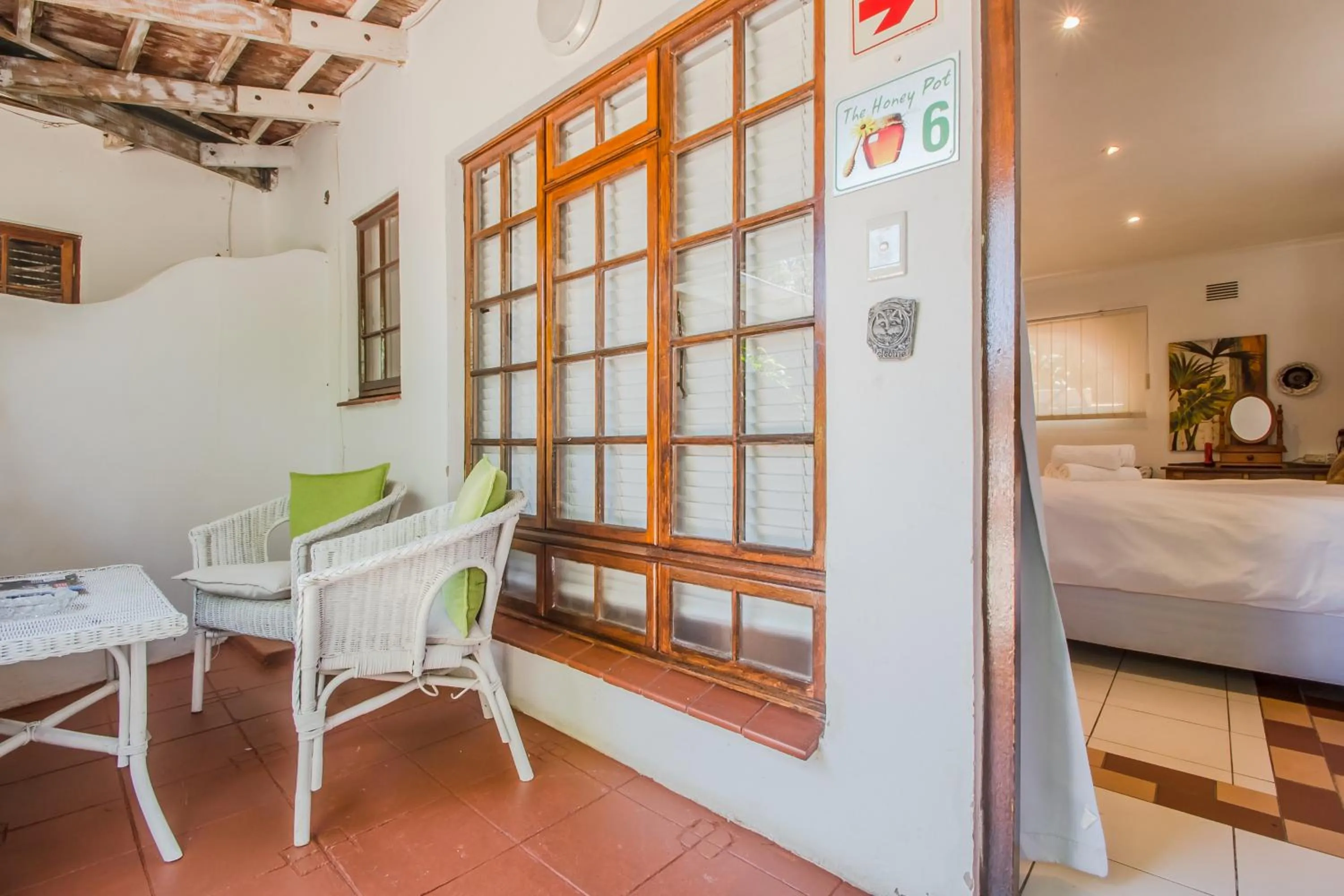 Patio, Bed in HoneyPot Guest house