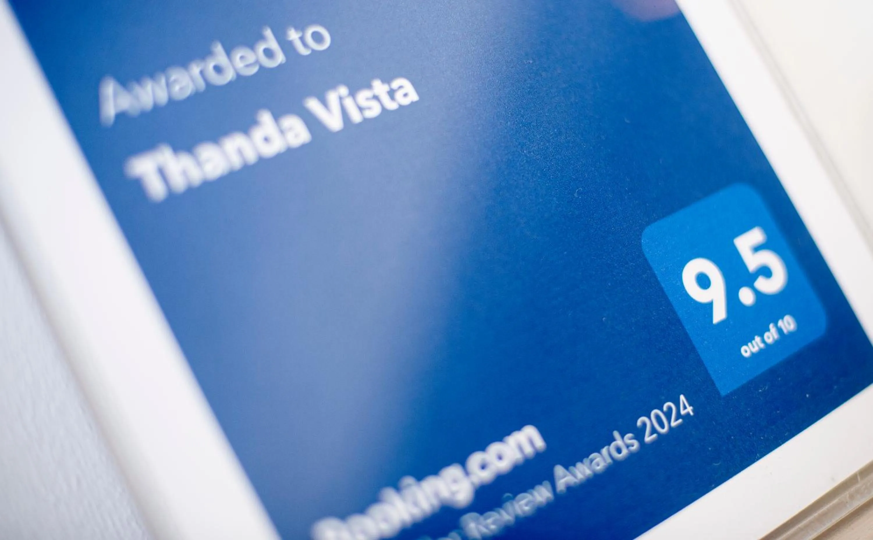 Certificate/Award in Thanda Vista