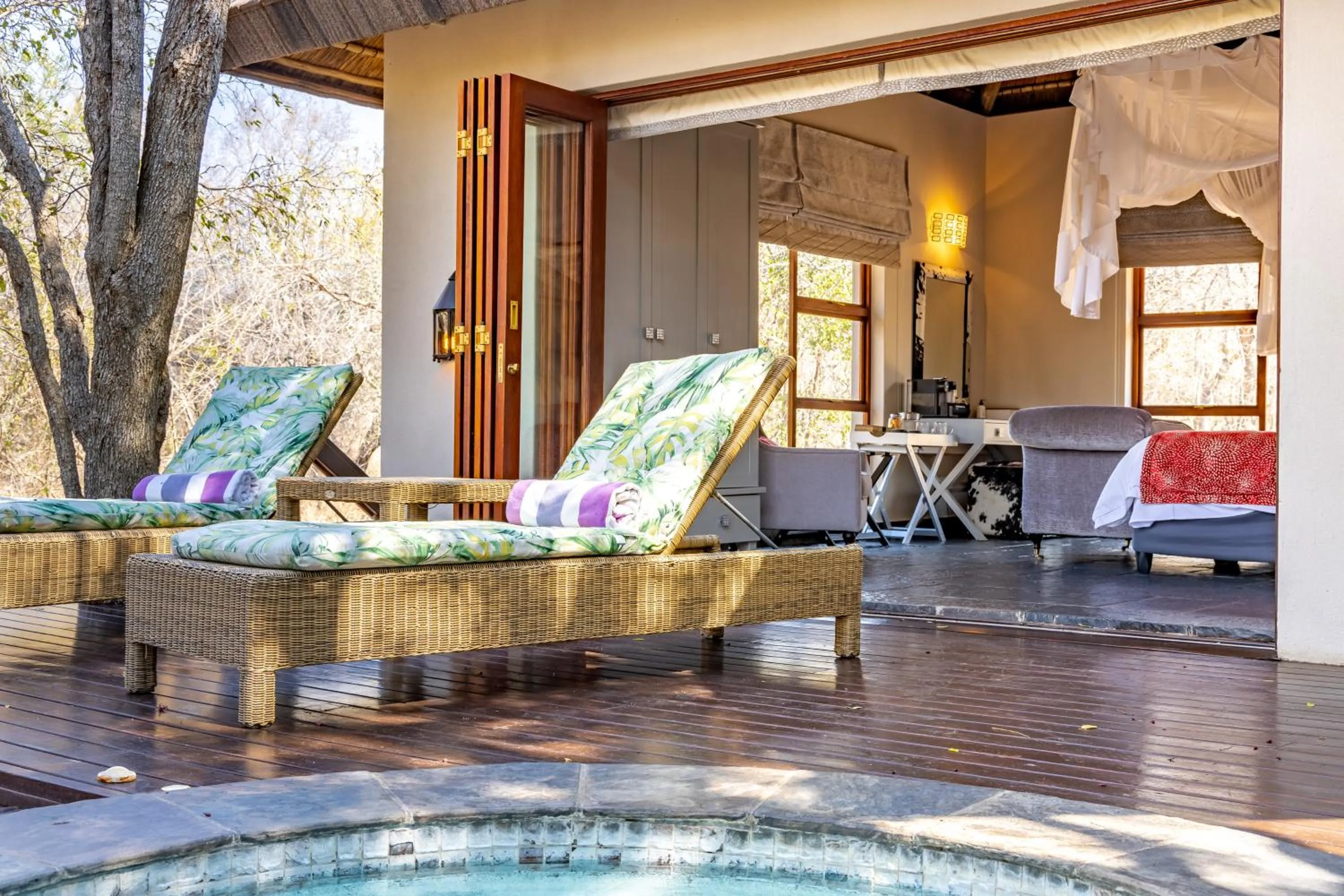sunbed in Kusudalweni Safari Lodge and Spa