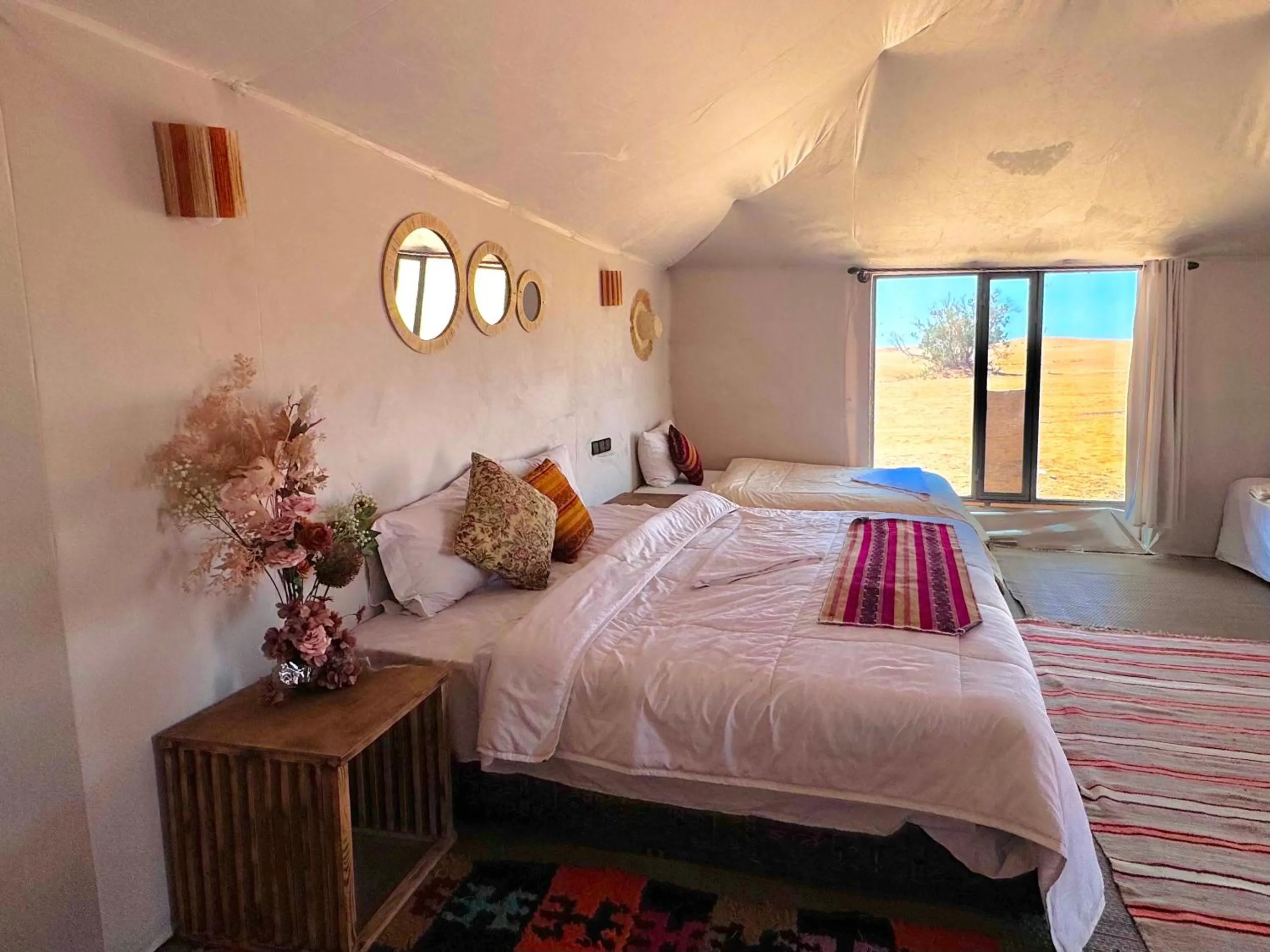 Bed in Merzouga Luxury Camp