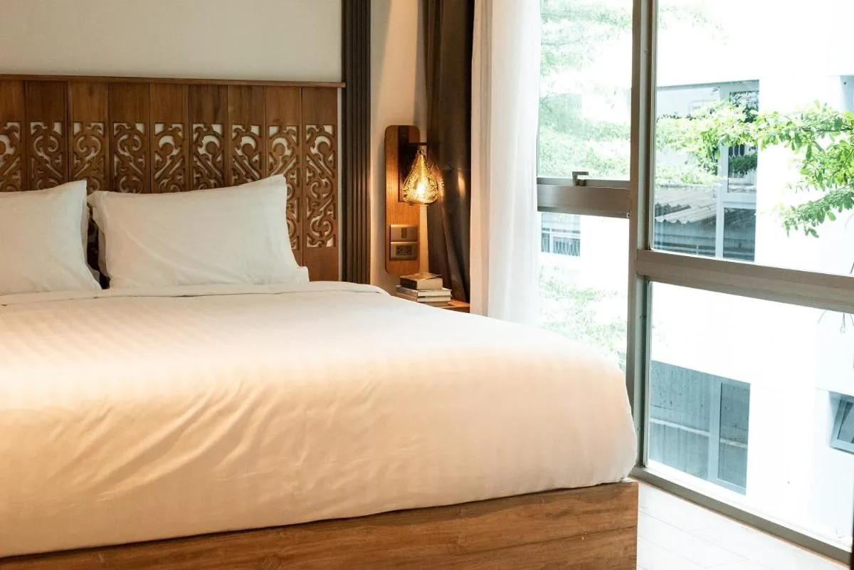 Bedroom, Bed in Tints of Blue Hotel