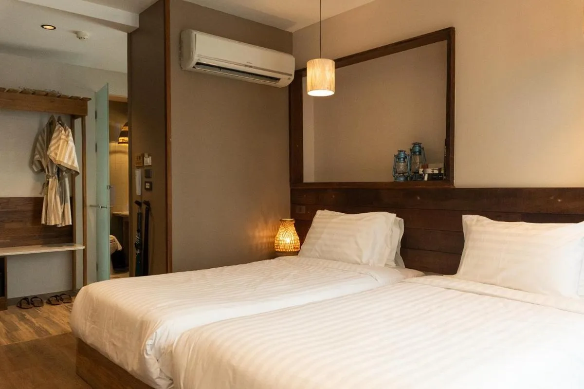 Bedroom, Bed in Tints of Blue Hotel