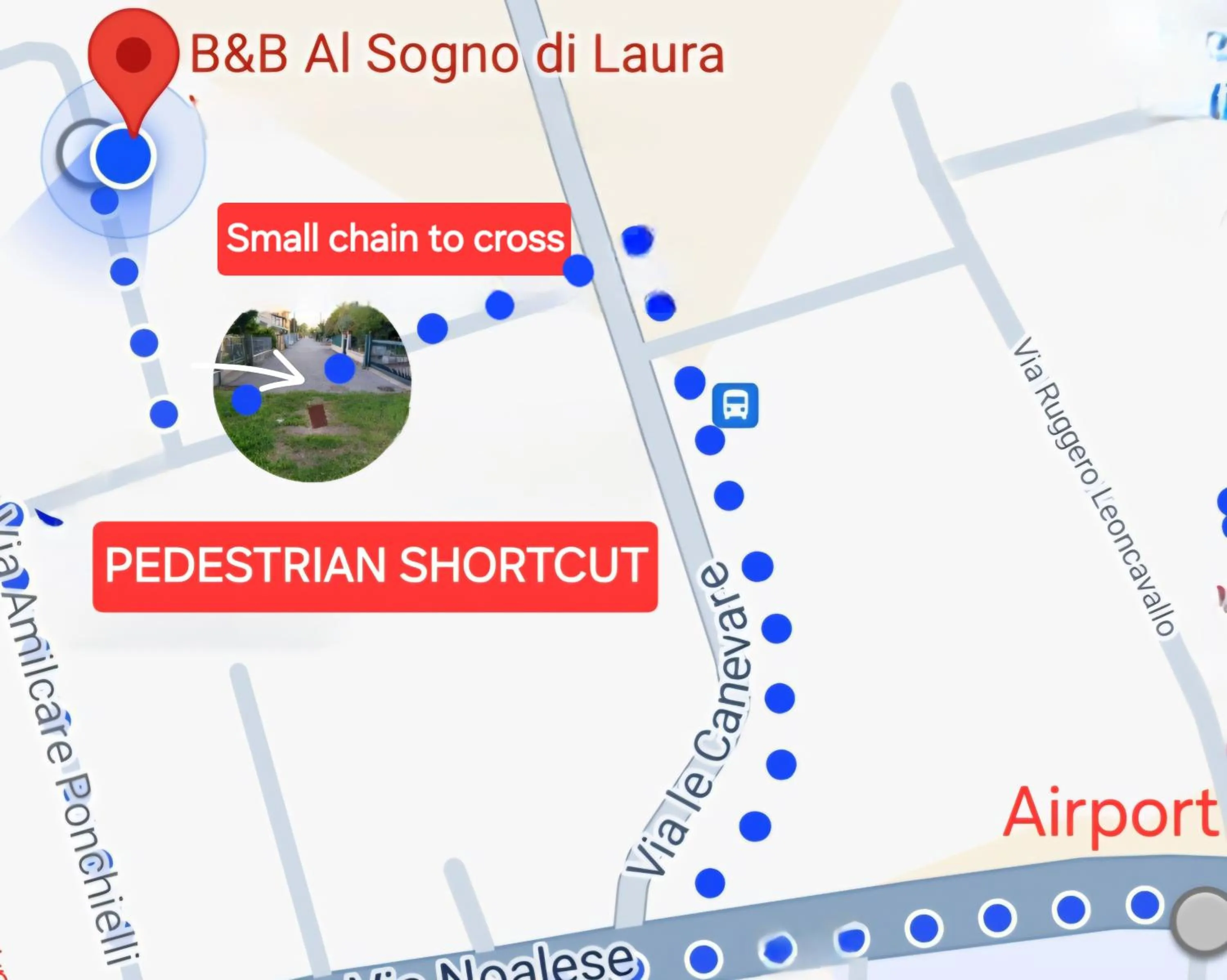 Street view in B&B Al sogno di Laura