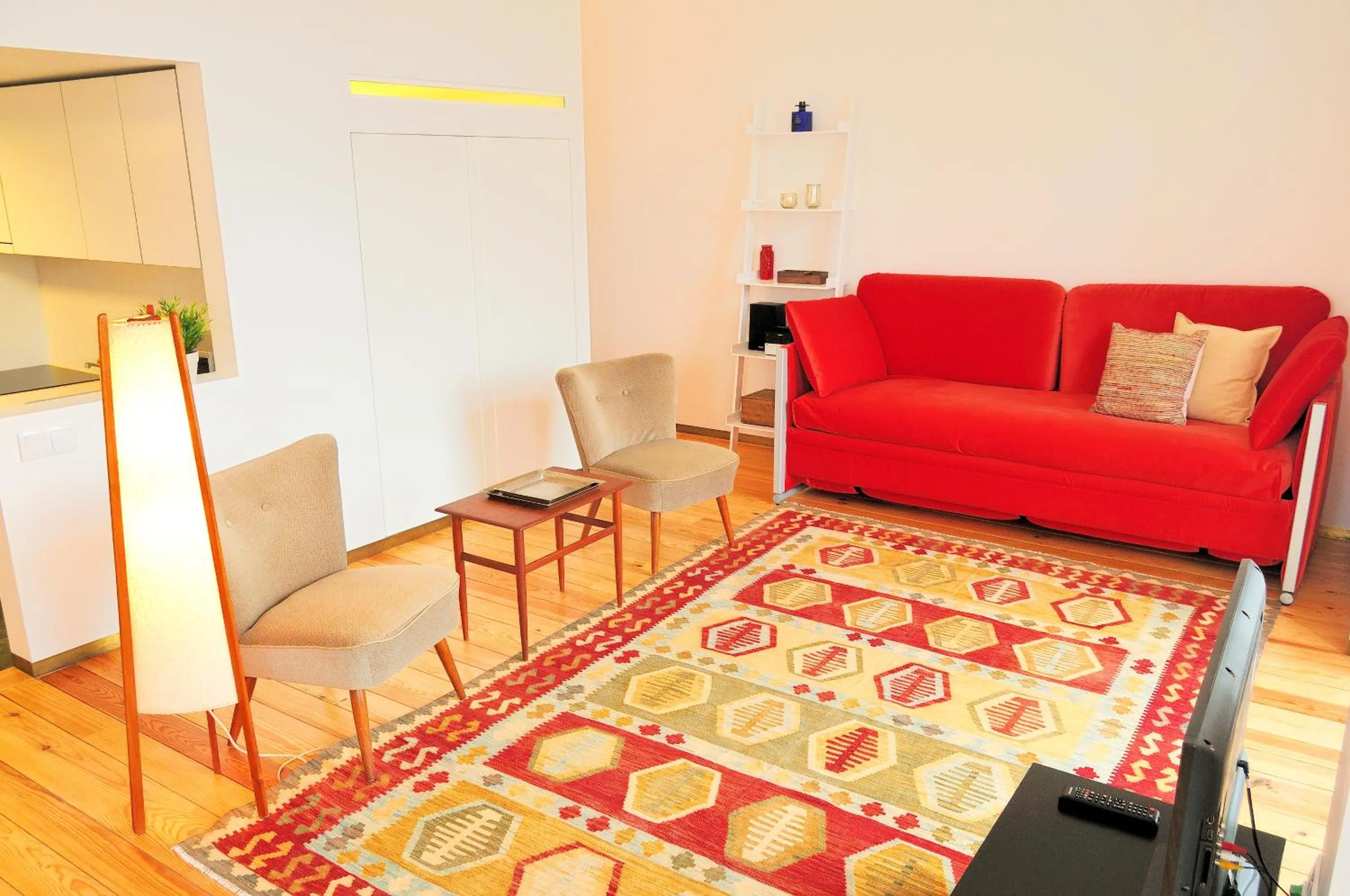 Living room in Condes de Azevedo Palace Apartments