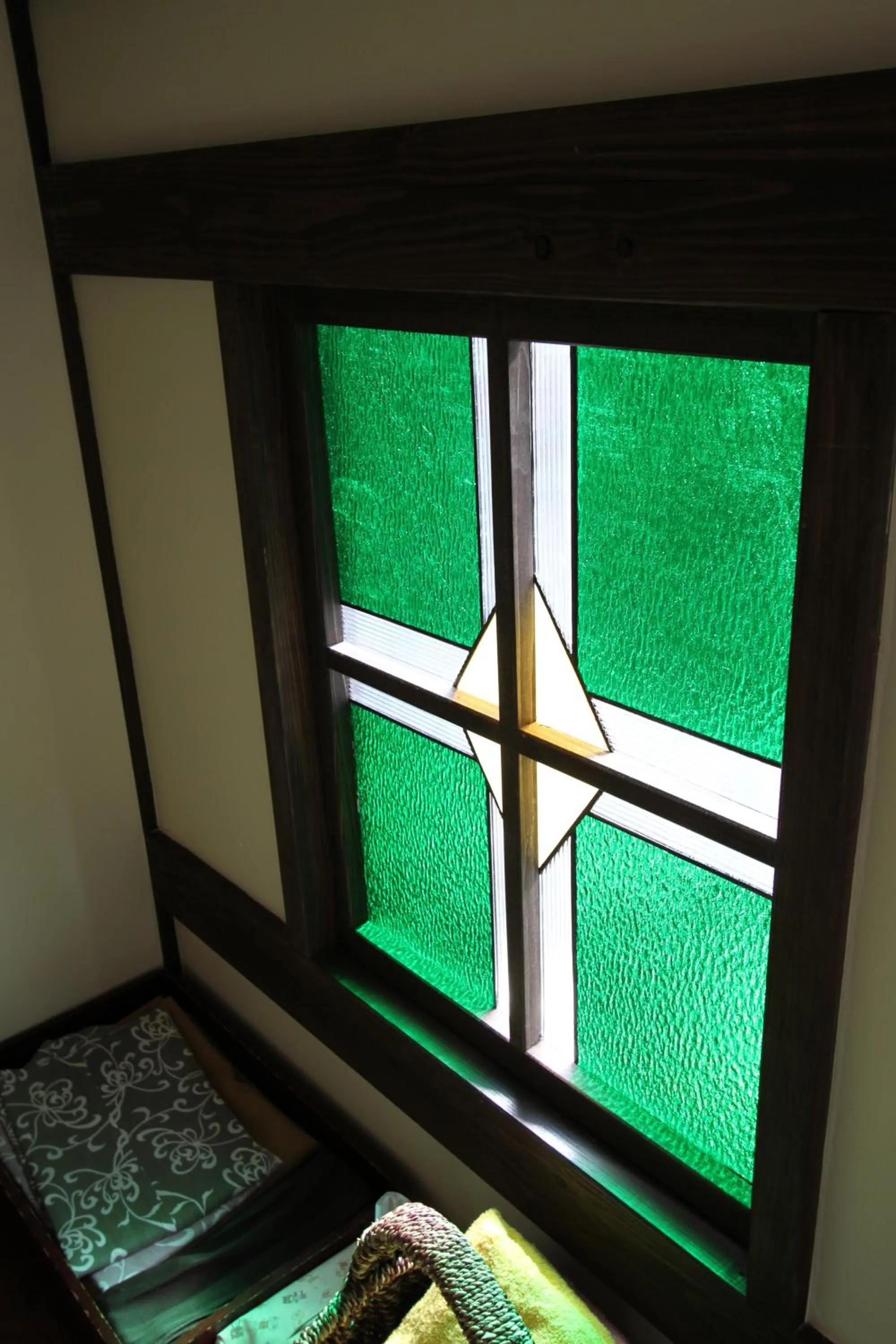 Decorative detail, Bed in Minshuku Takizawa