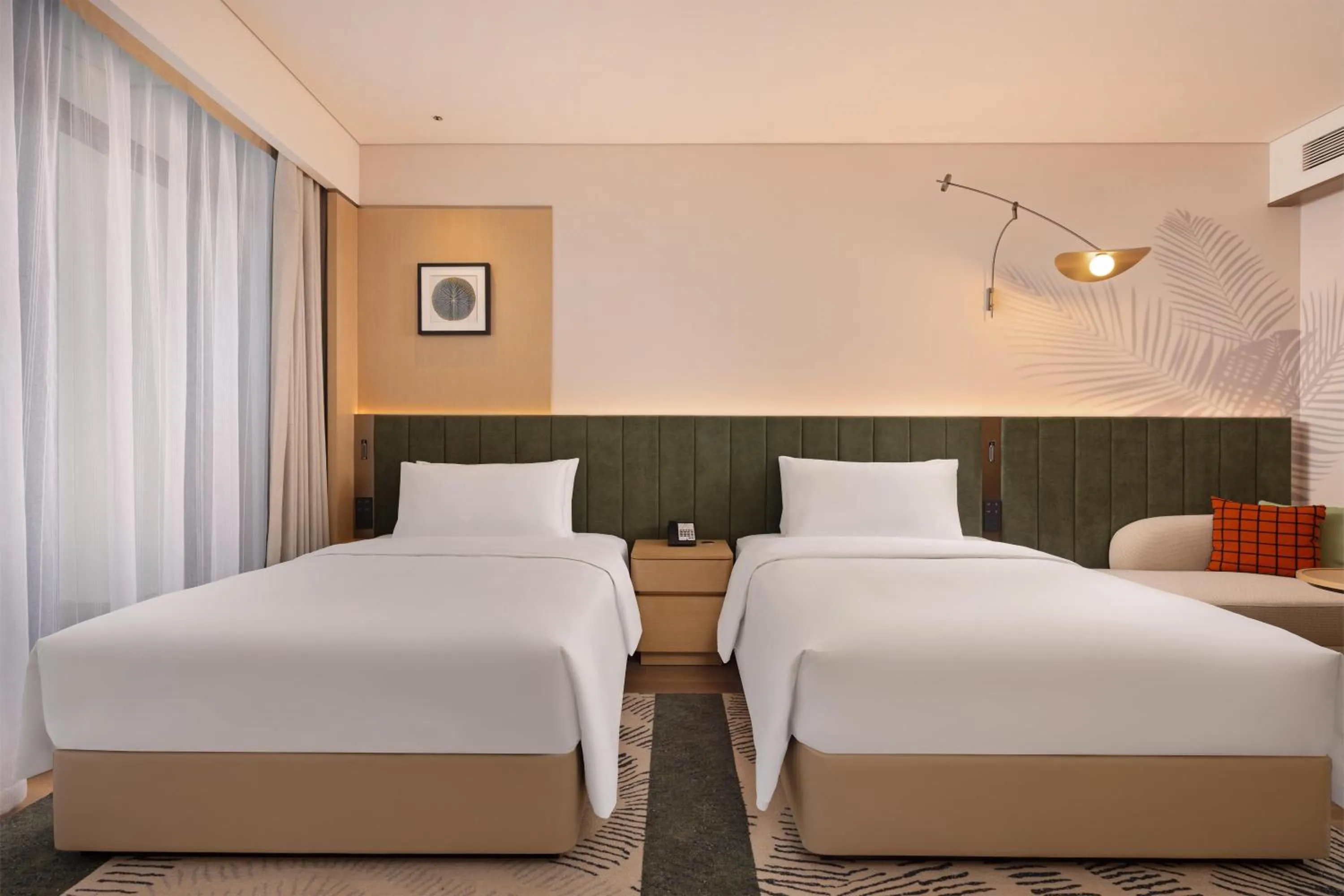 Bed in Hilton Garden Inn Huangshi Dinosaur Wonderland