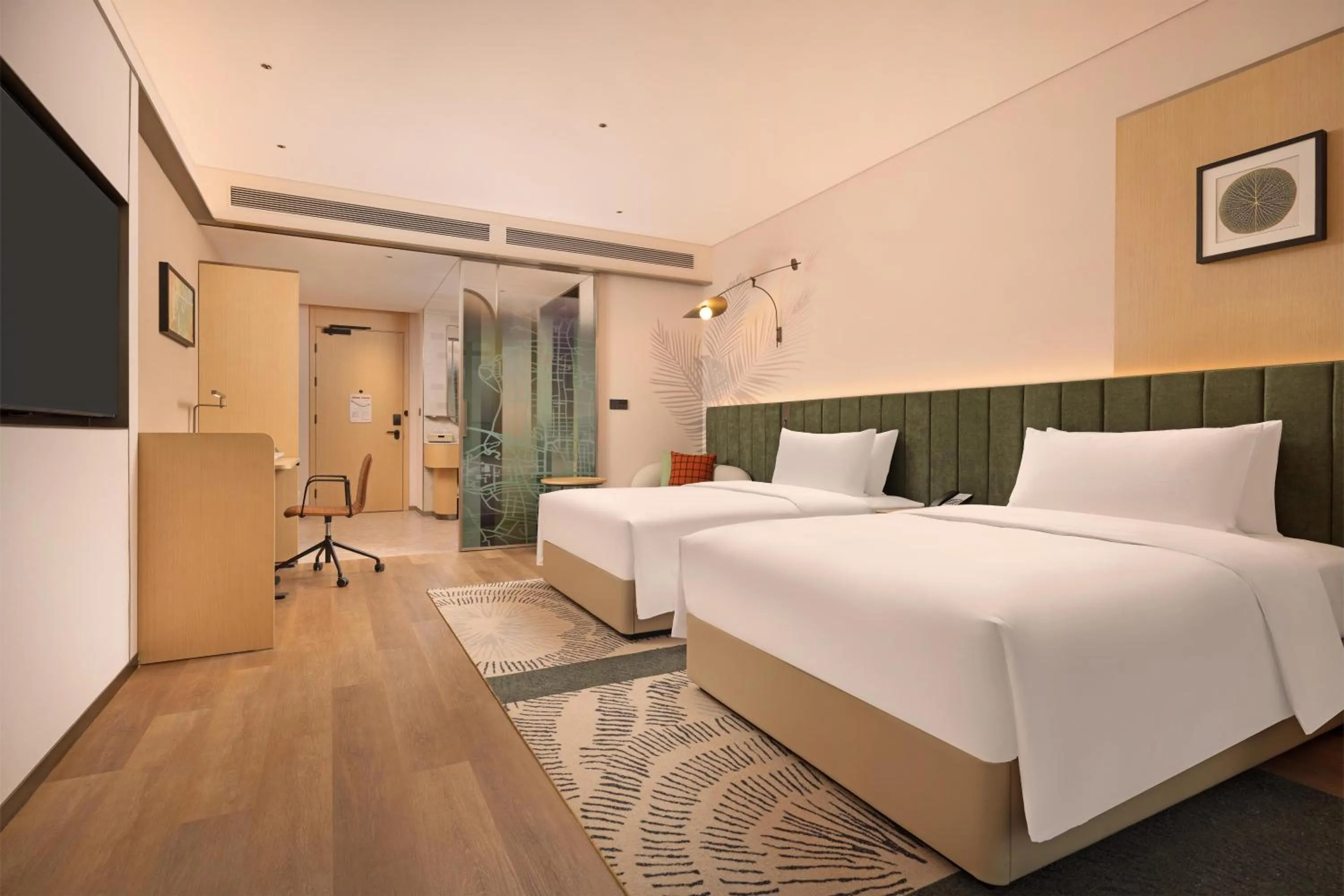 Bed in Hilton Garden Inn Huangshi Dinosaur Wonderland