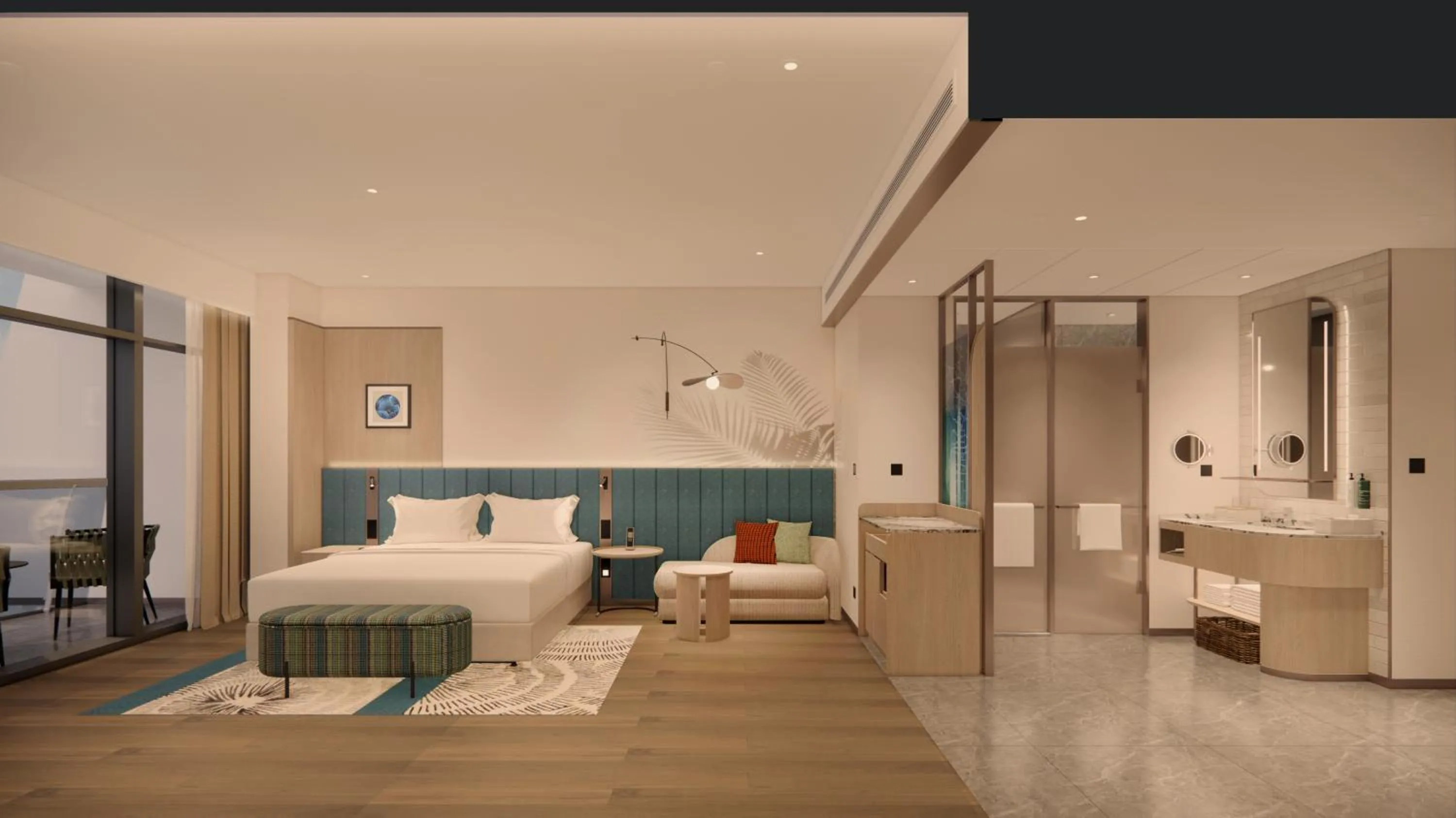 Bed in Hilton Garden Inn Huangshi Dinosaur Wonderland