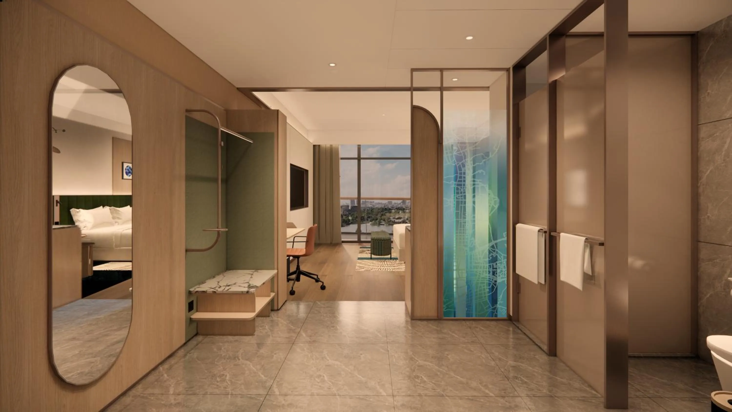 Toilet in Hilton Garden Inn Huangshi Dinosaur Wonderland