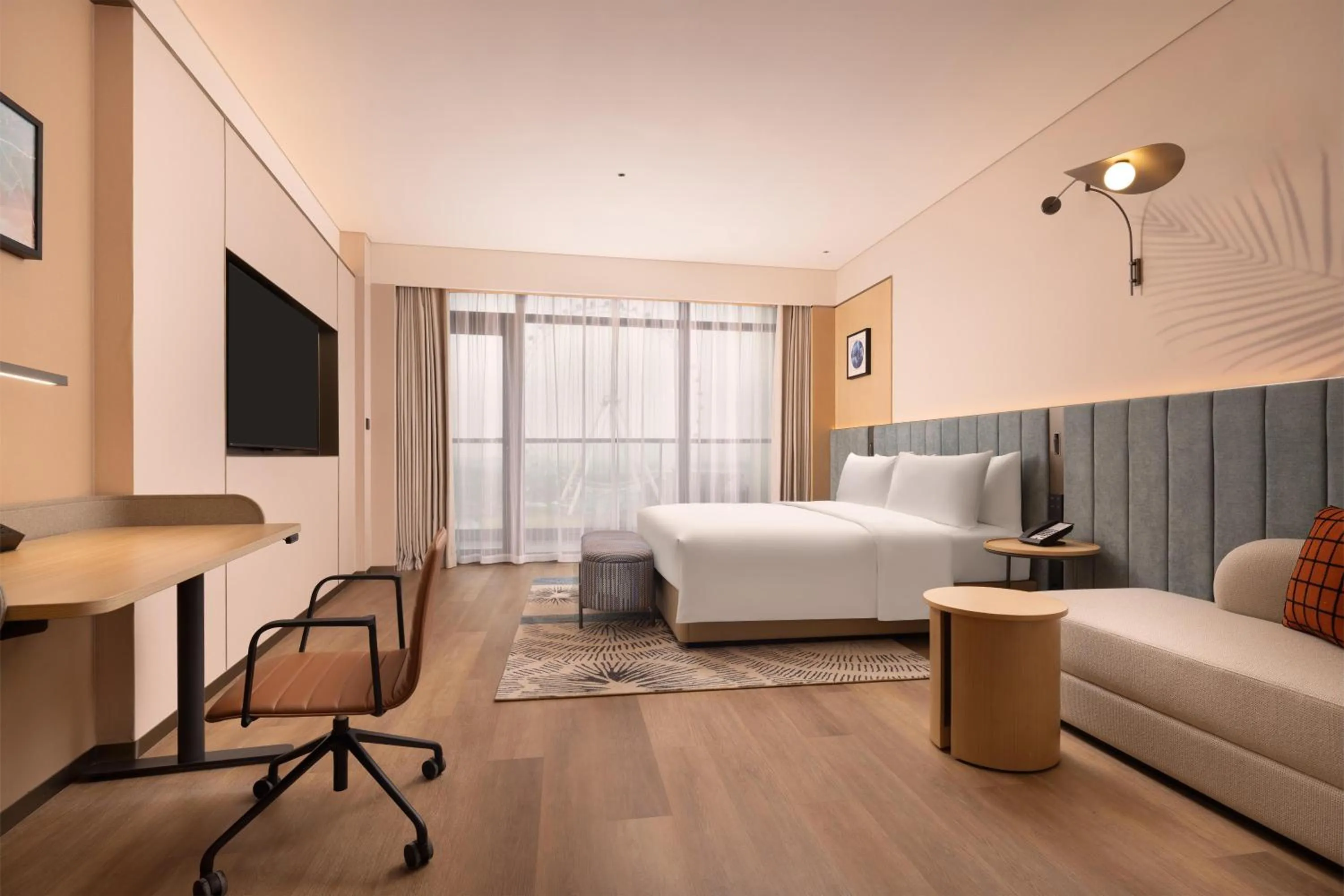 Bed in Hilton Garden Inn Huangshi Dinosaur Wonderland