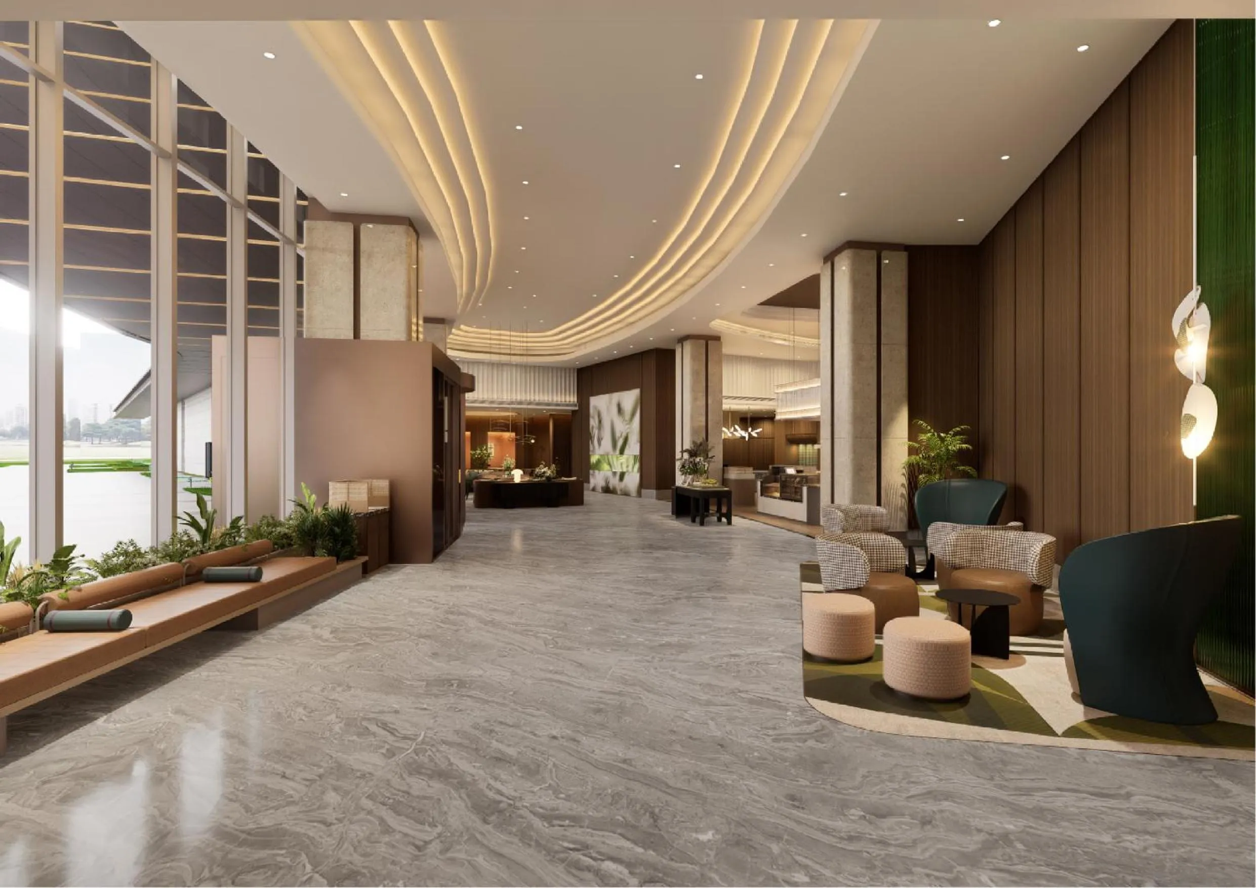 Seating area in Hilton Garden Inn Huangshi Dinosaur Wonderland