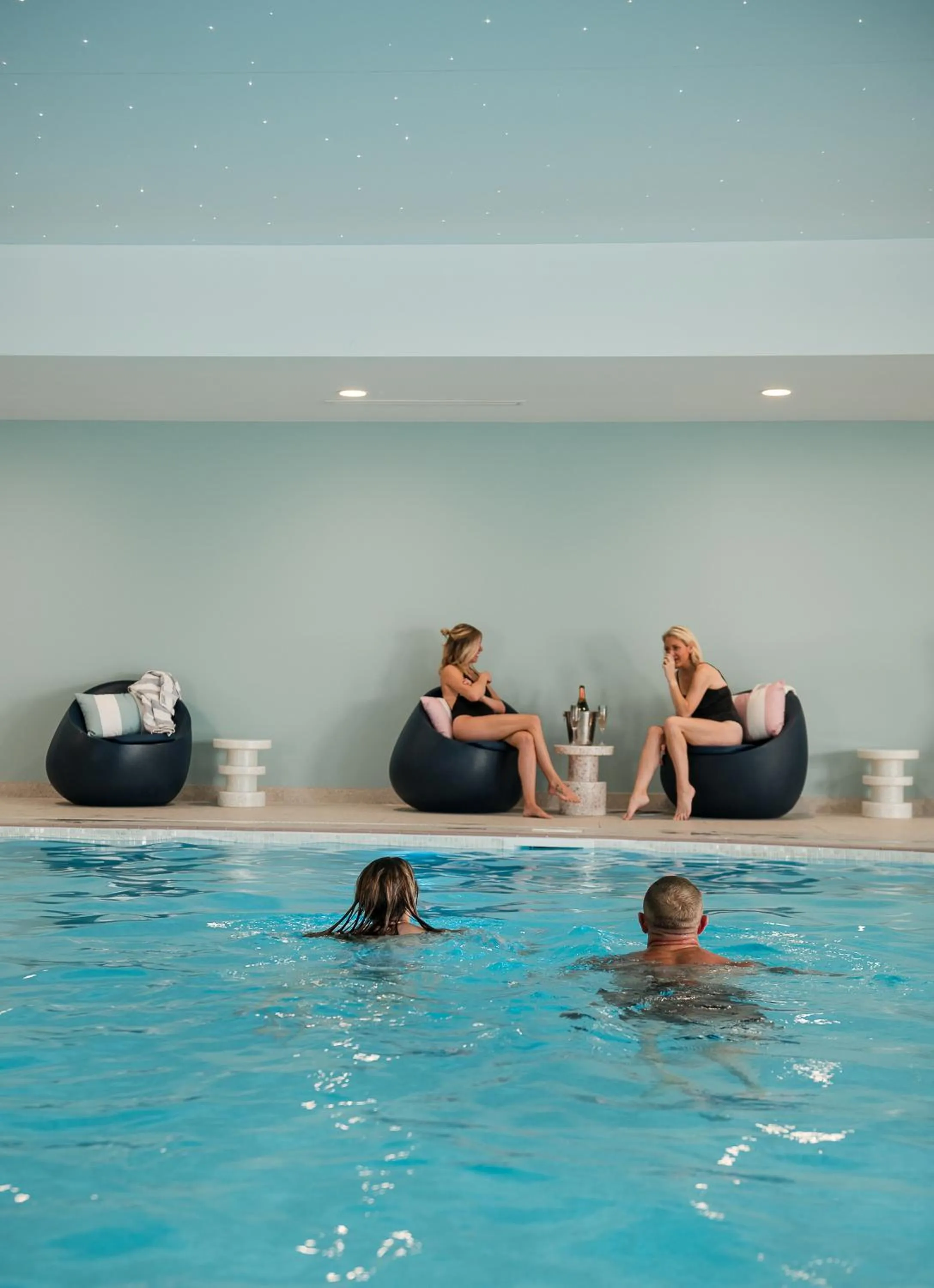 People in St Moritz Hotel and Cowshed Spa