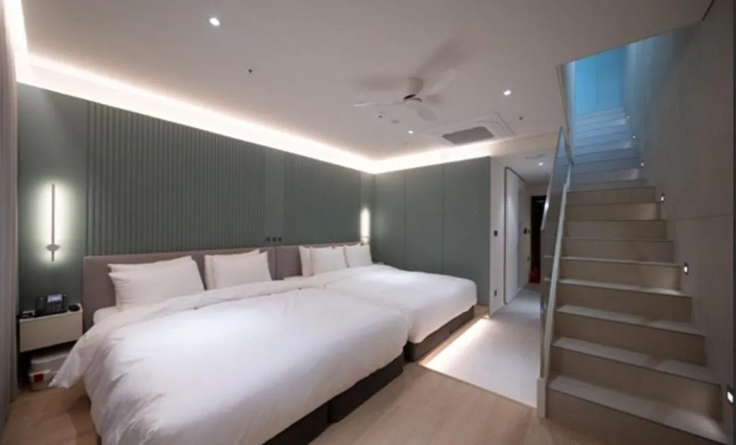 Bed in Daegu Hyeonpung Prana Hotel