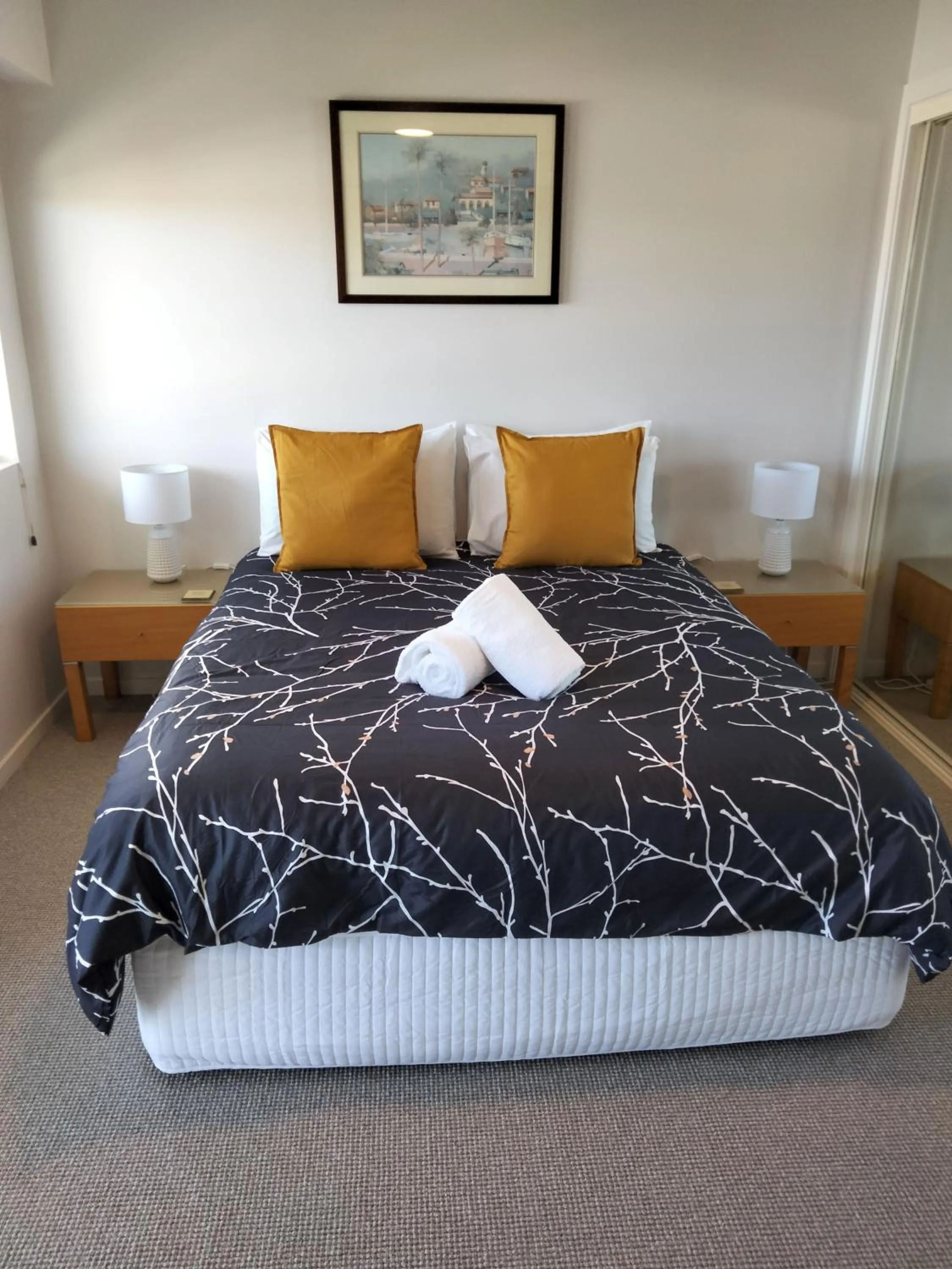 Bed in Moorings Beach Resort