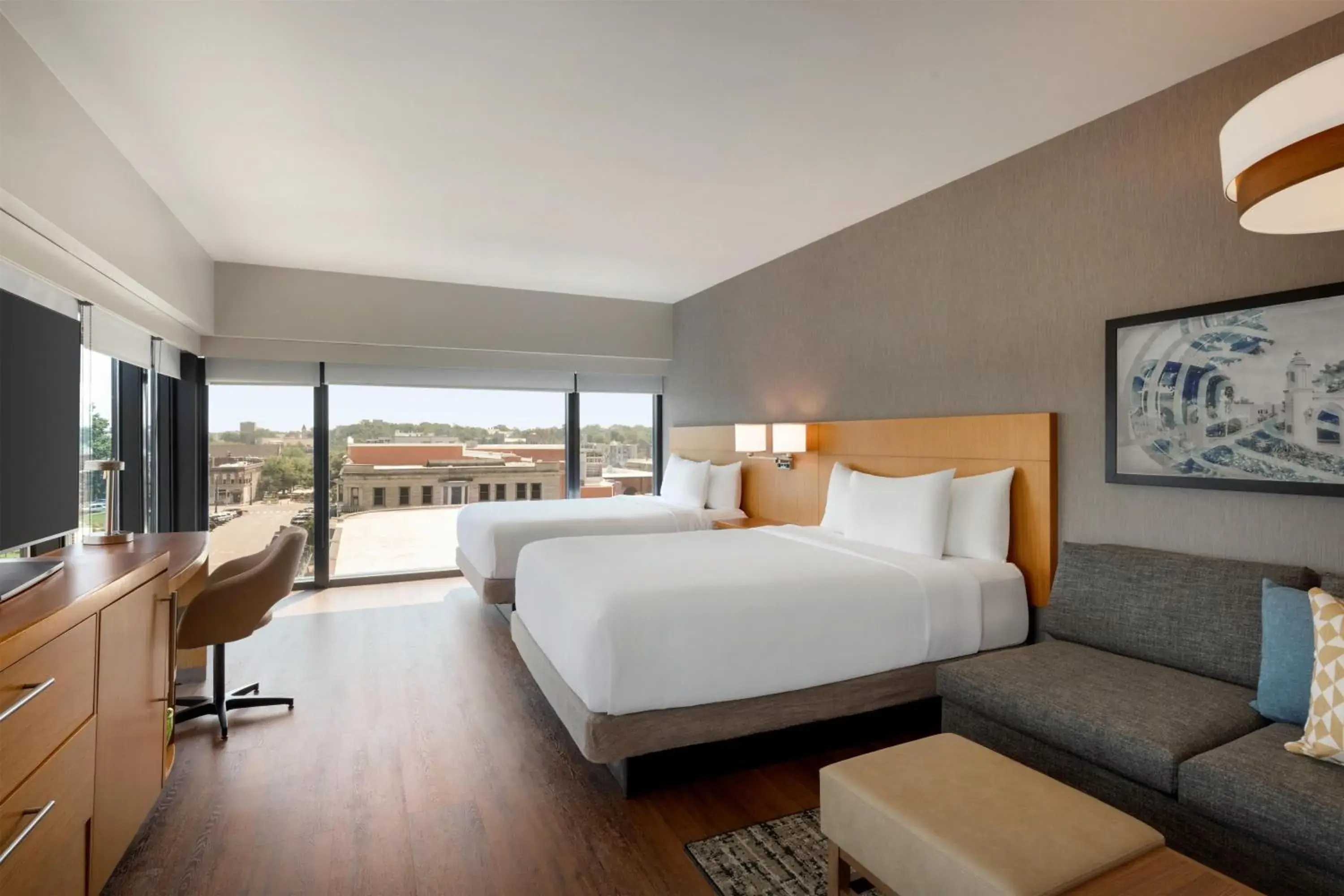 Specialty Queen Room with Two Queen Beds and City View in Hyatt Place Bloomington Indiana Specialty Queen Room with Two Queen Beds and City View in Hyatt Place Bloomington Indiana