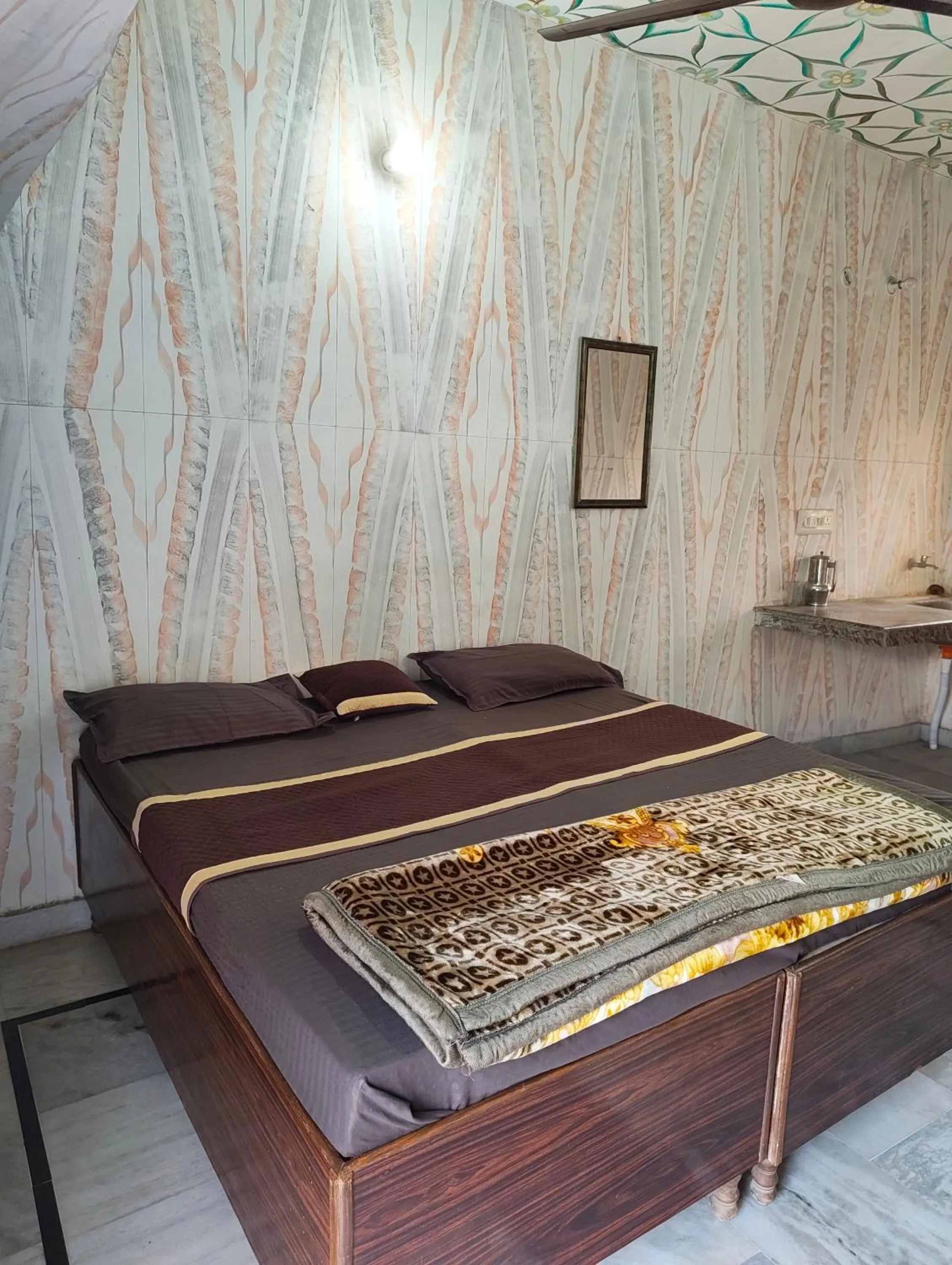 Bed in Shri Sita Vallabh pad Chhaya