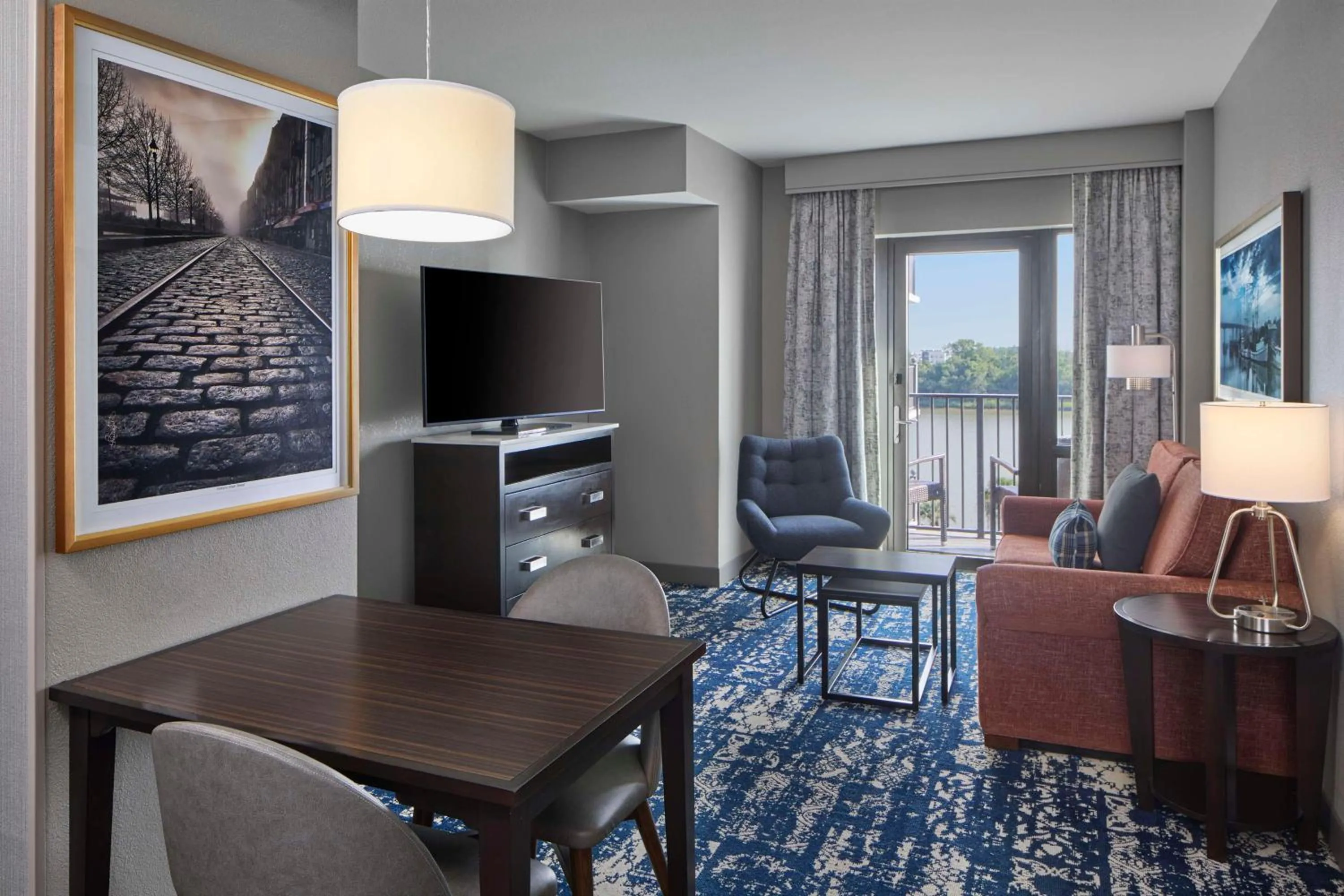 Living room in Homewood Suites Savannah Historic District/Riverfront