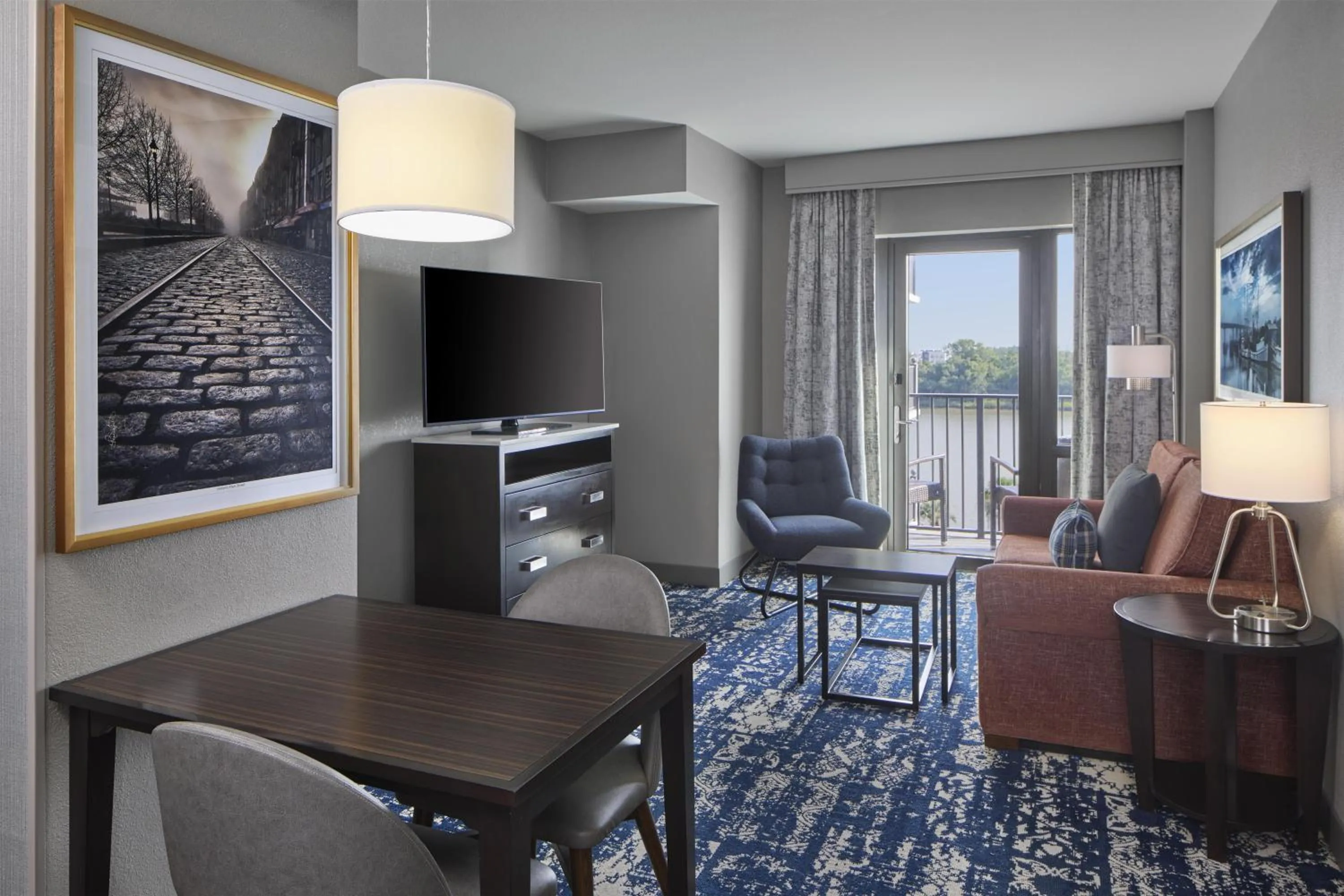 Living room in Homewood Suites Savannah Historic District/Riverfront