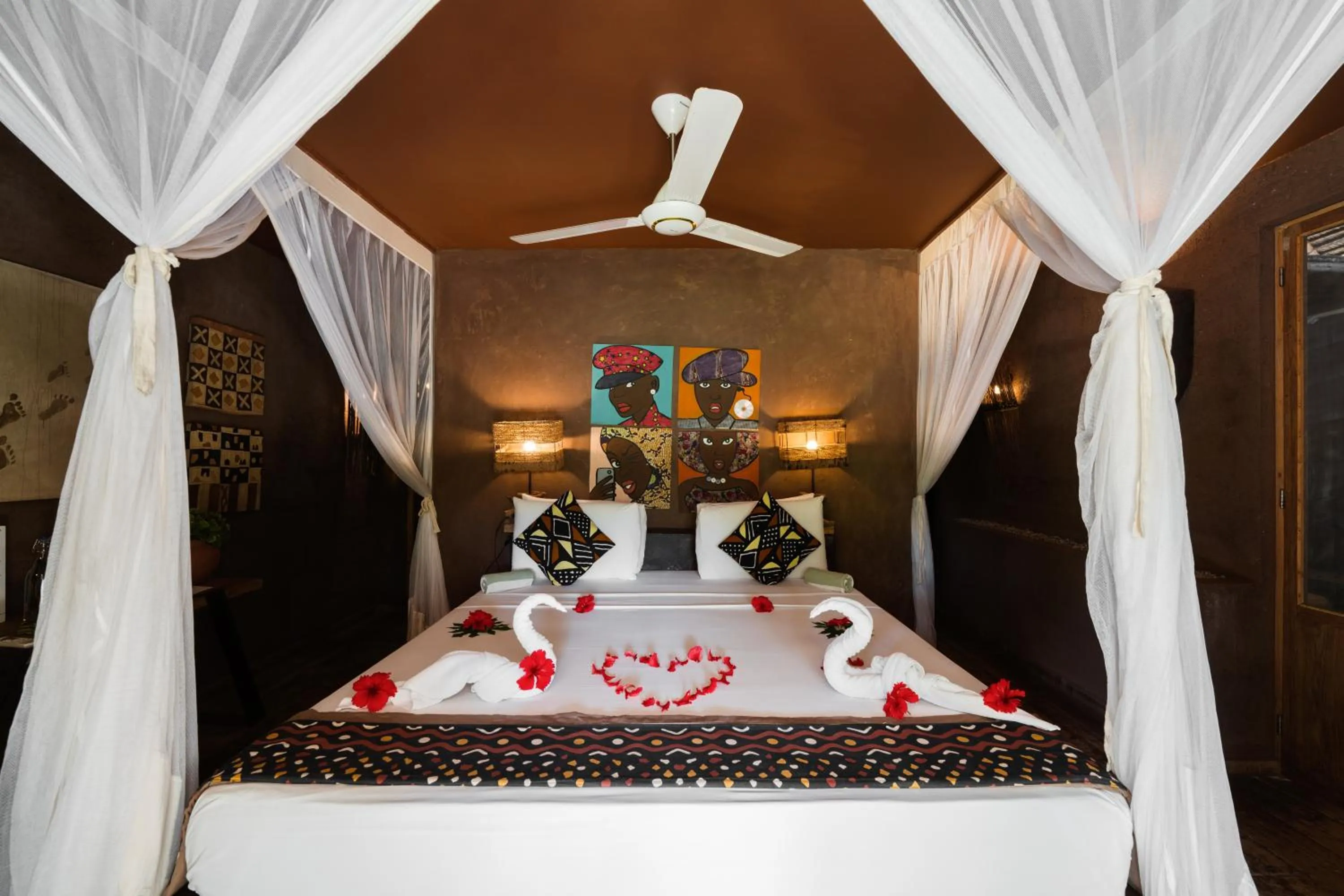 Bed in Mwezi Boutique Resort