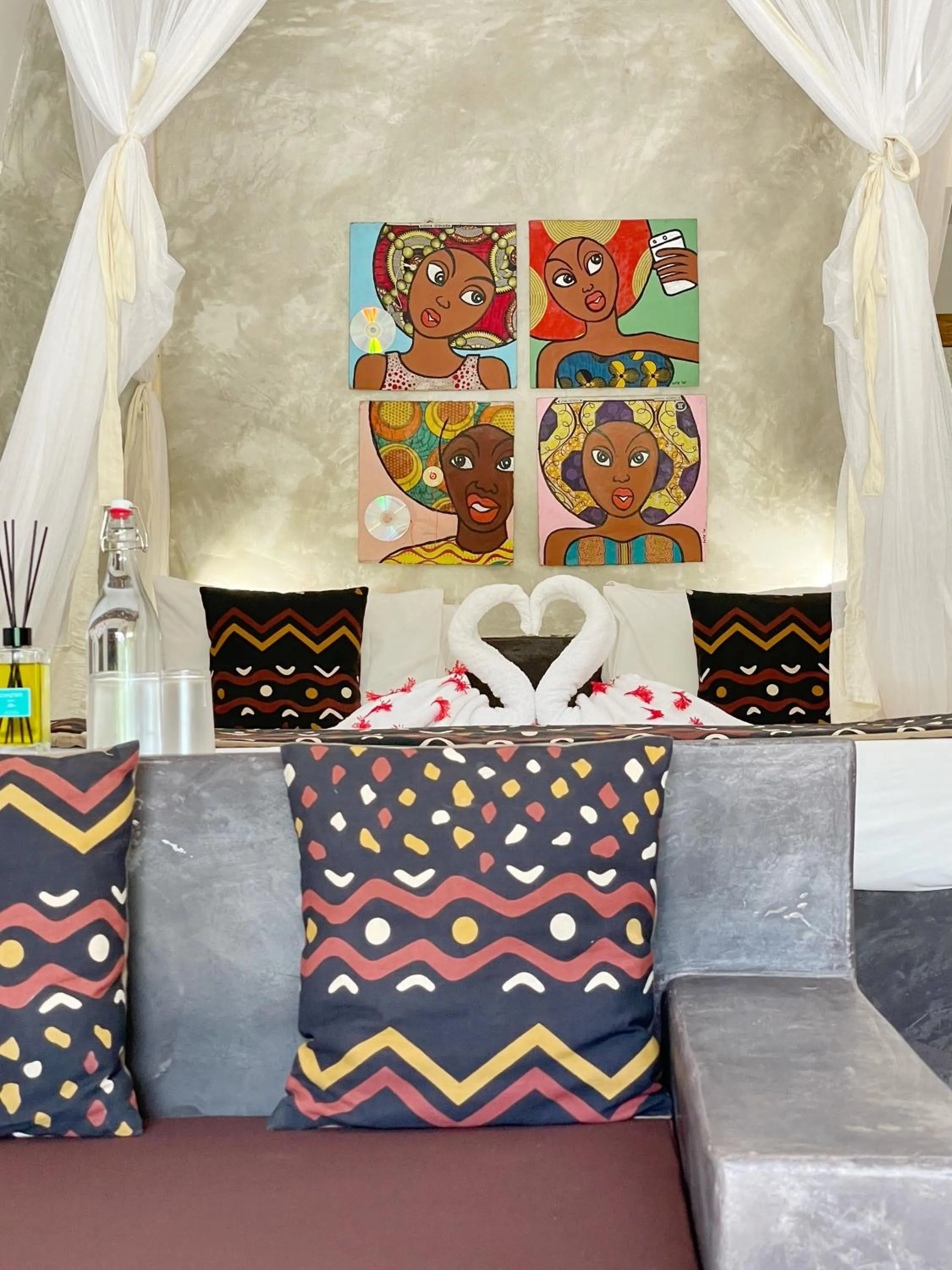 Bed in Mwezi Boutique Resort