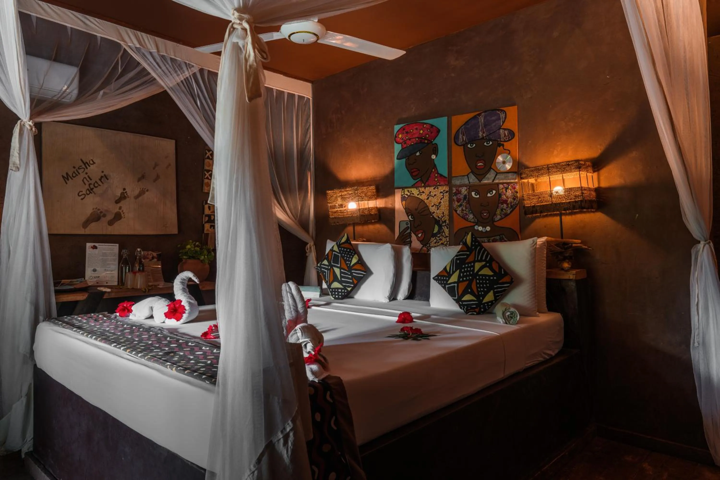 Bed in Mwezi Boutique Resort