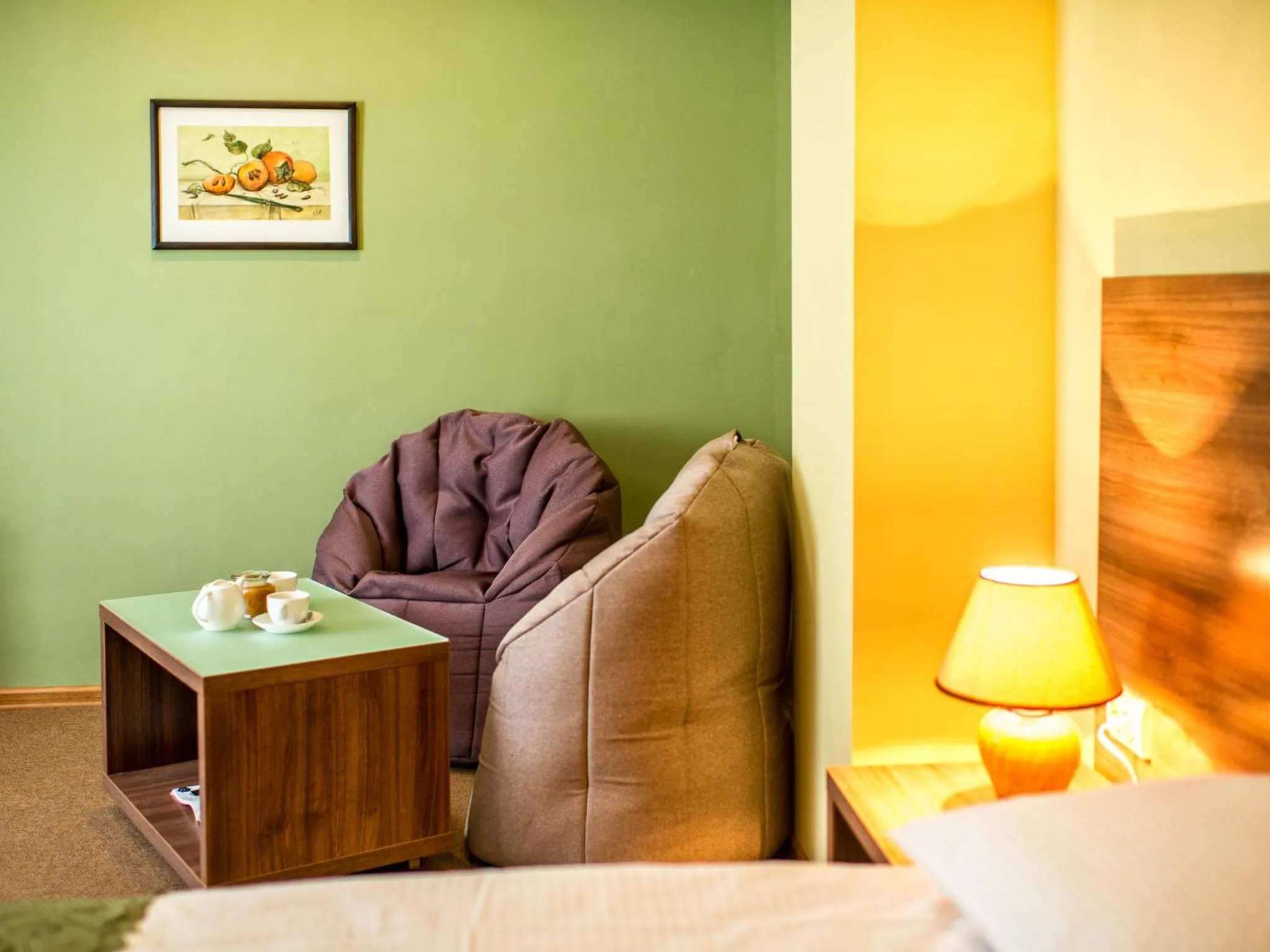 Seating area, Bed in Lviv Central Jam Hotel