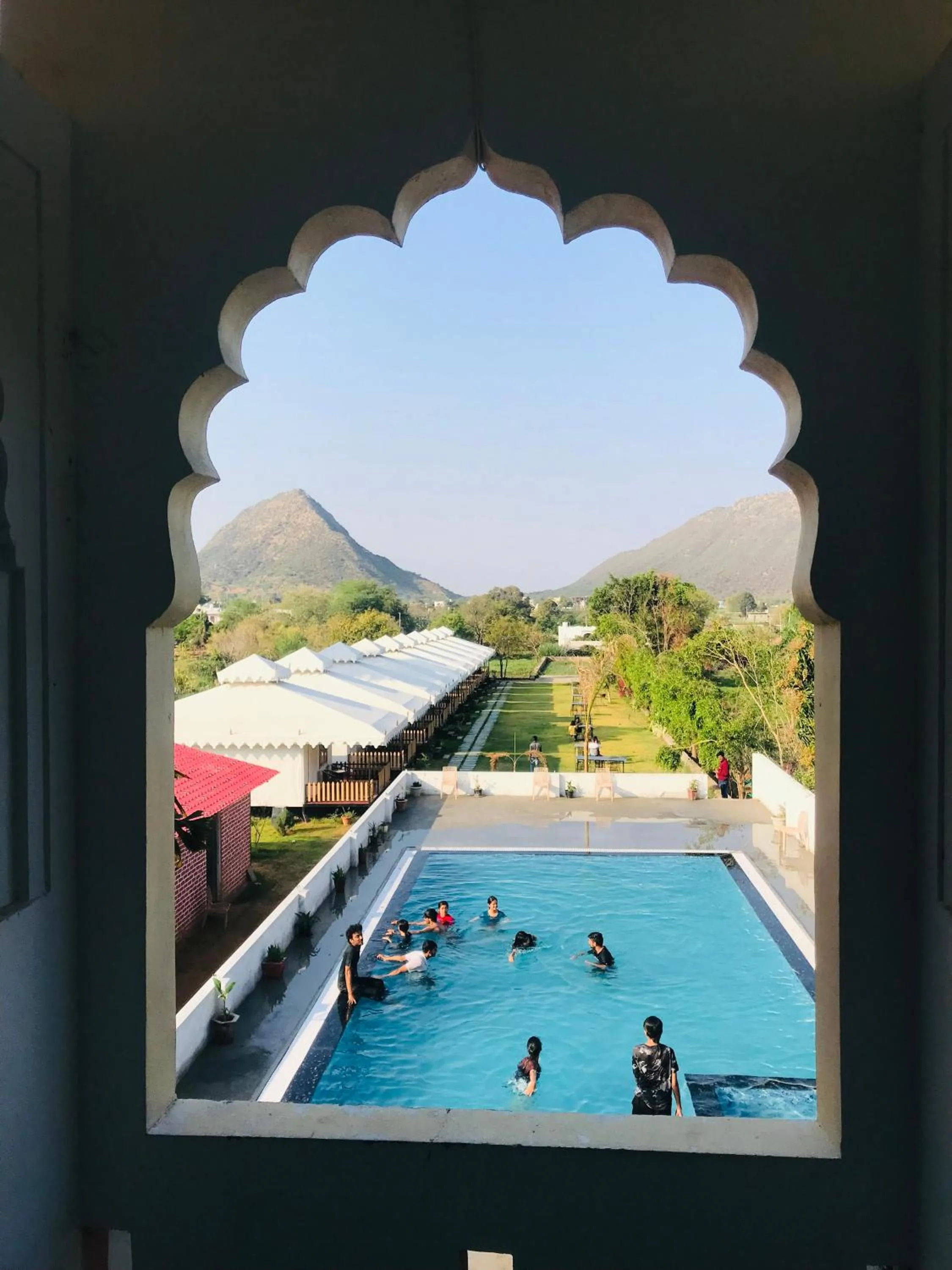 Pool view in Hotel Green Haveli - A Heritage and Hill View Hotel , Pushkar