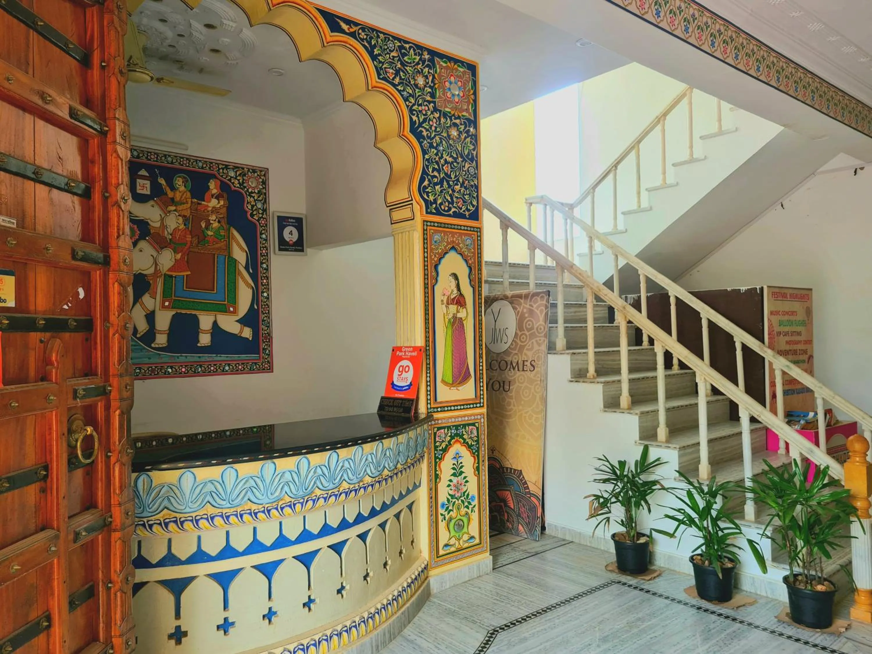Lobby or reception in Hotel Green Haveli - A Heritage and Hill View Hotel , Pushkar