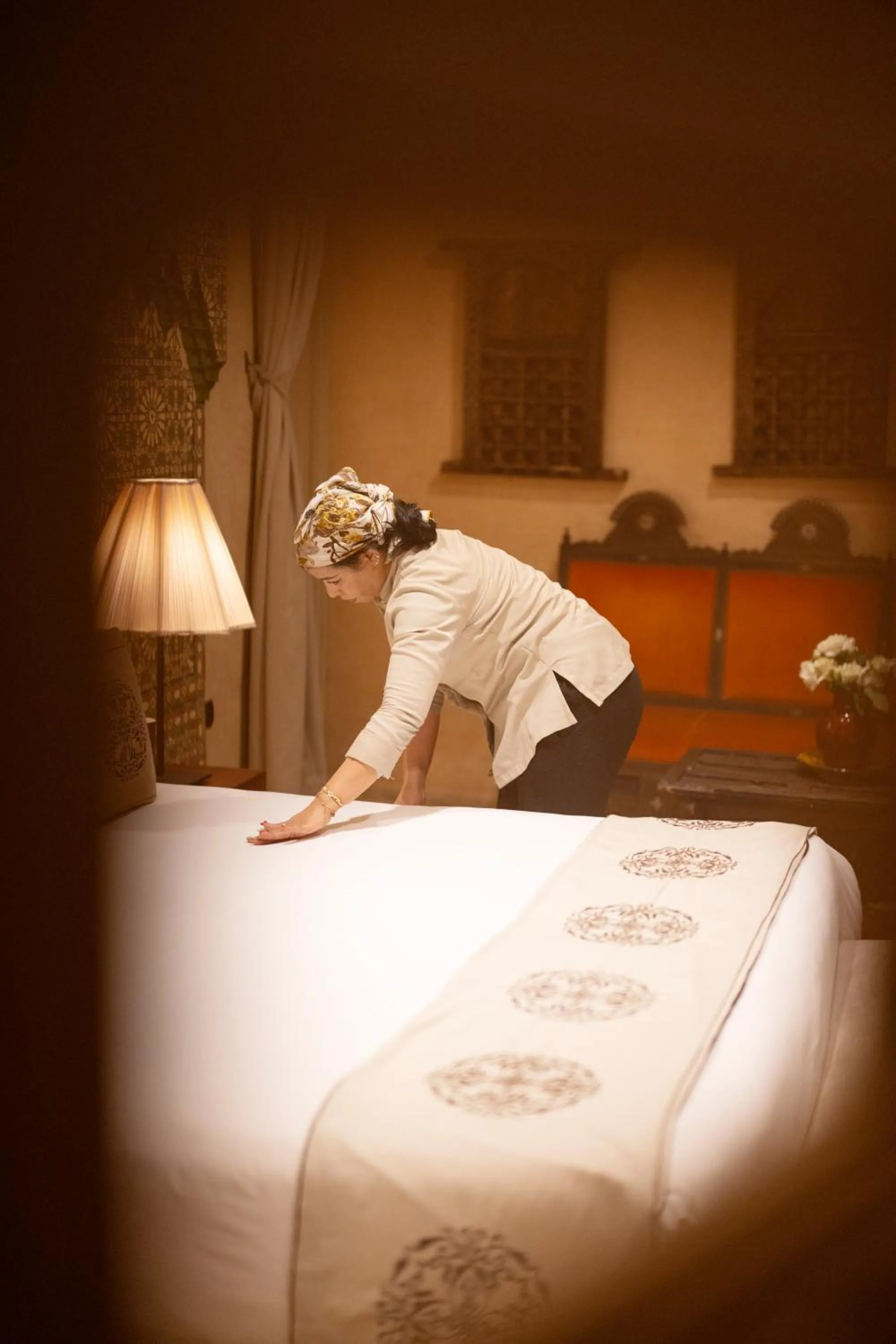 Bed in Almaha Marrakech Restaurant & SPA