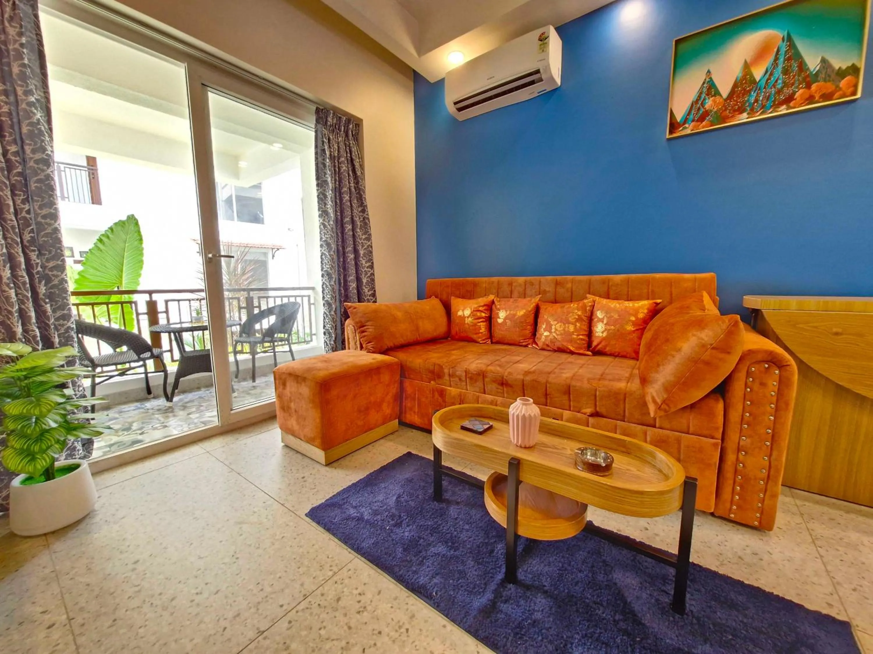 Living room in Sereno By Dancenter - 1 BHK Apartment In Siolim