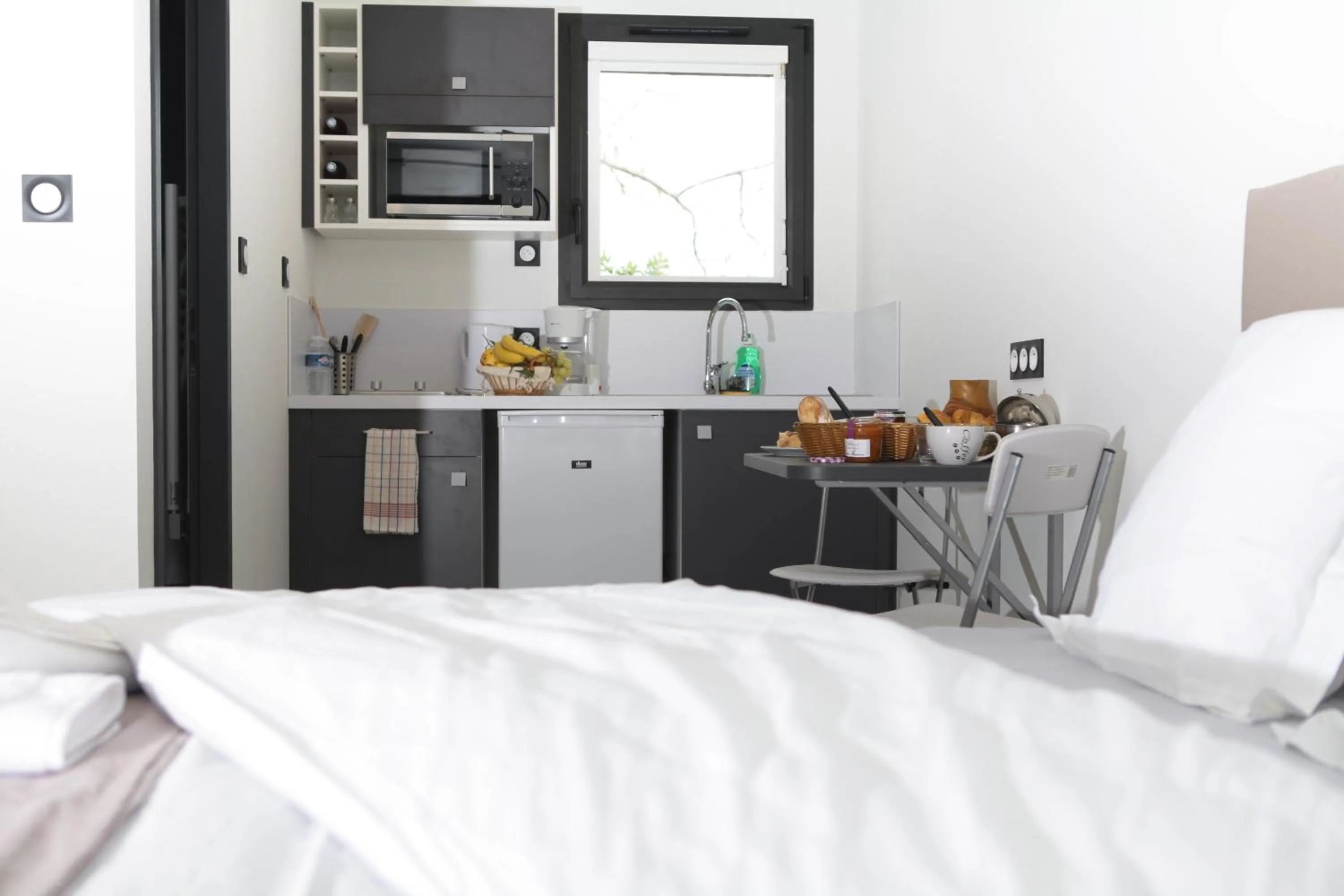 Coffee/tea facilities, Bed in 514 Appart Hotel