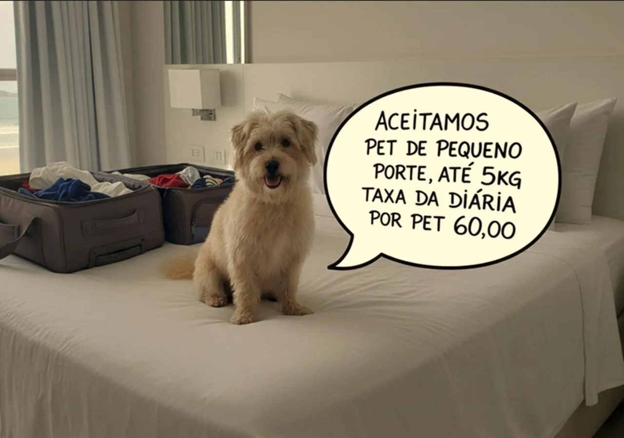 Animals in Hotel Rosa da Ilha Guaruja - 80m do mar, 02 piscinas, sala de jogos, brinquedão de percurso para crianças