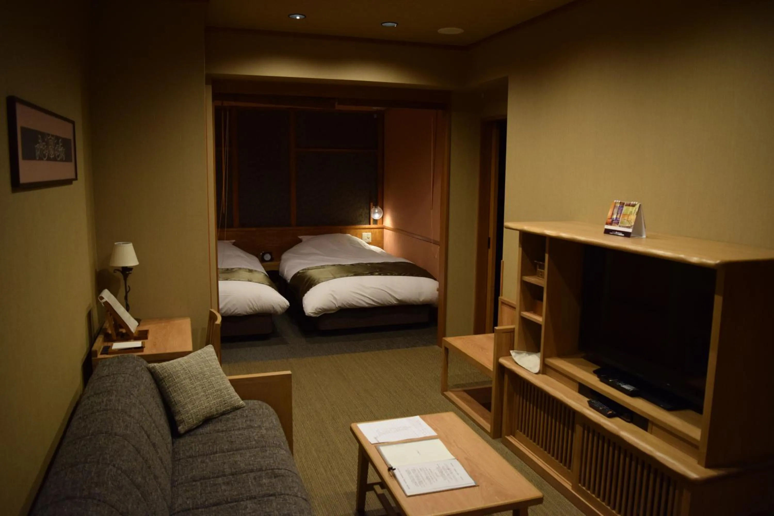 Living room, Bed in La Vista Akangawa