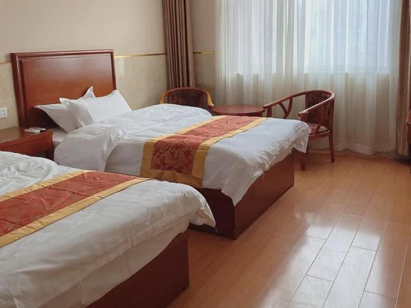 Bed in GreenTree Inn Beijing Shunyi Xinguozhan Express Hotel