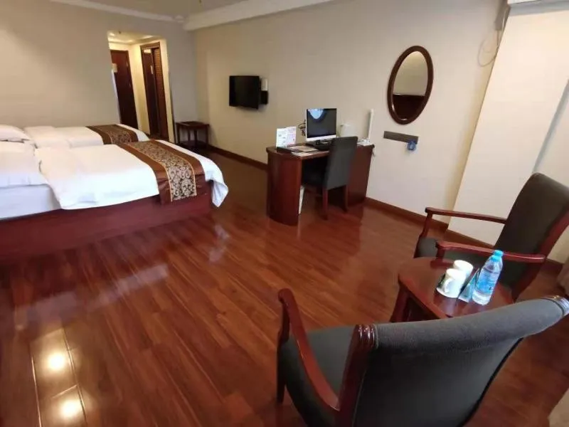Bed in GreenTree Inn Shanghai Jiading Dazhong International Auto City Business Hotel
