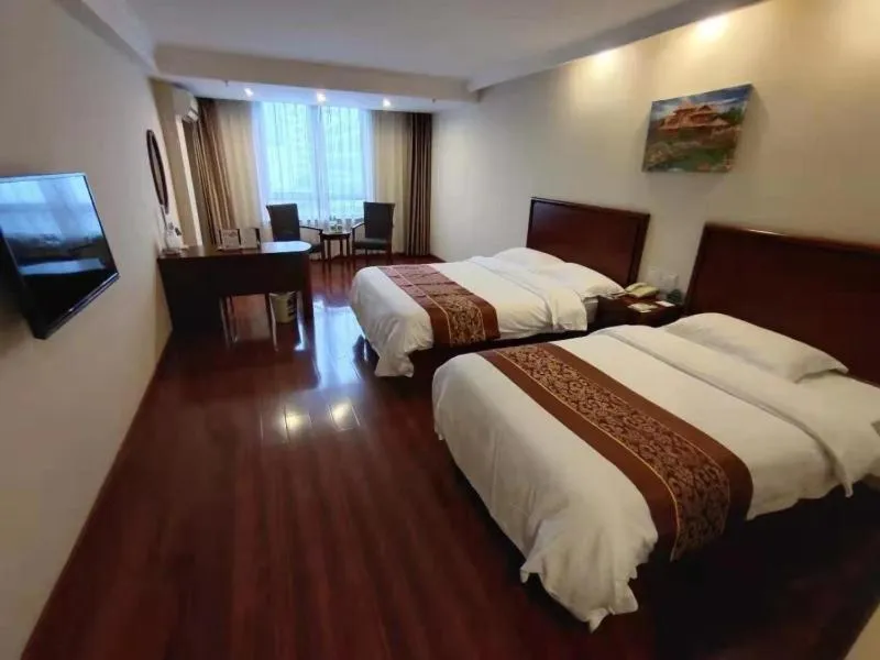 Bed in GreenTree Inn Shanghai Jiading Dazhong International Auto City Business Hotel