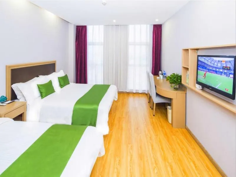 Bed in GreenTree Inn Tianjin Xiqing Development Zone Renrenle Square Express Hotel