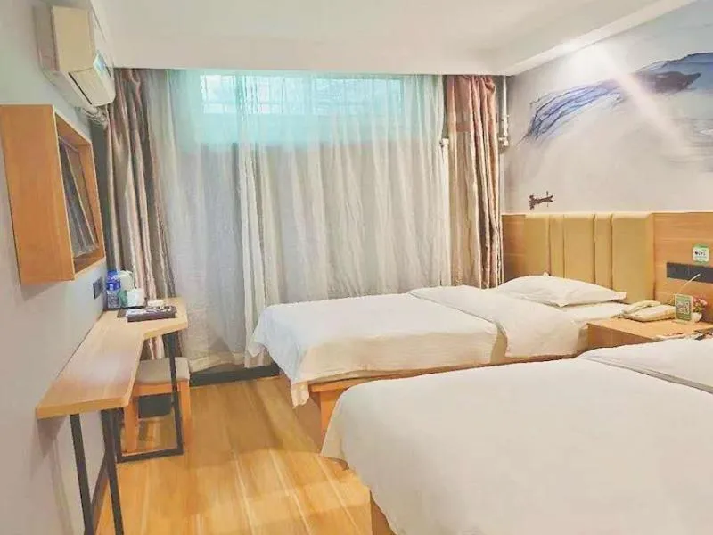 Bed in GreenTree Inn Shanxi Taiyuan Hanxiguan Street Wanda Mansion Shell Hotel