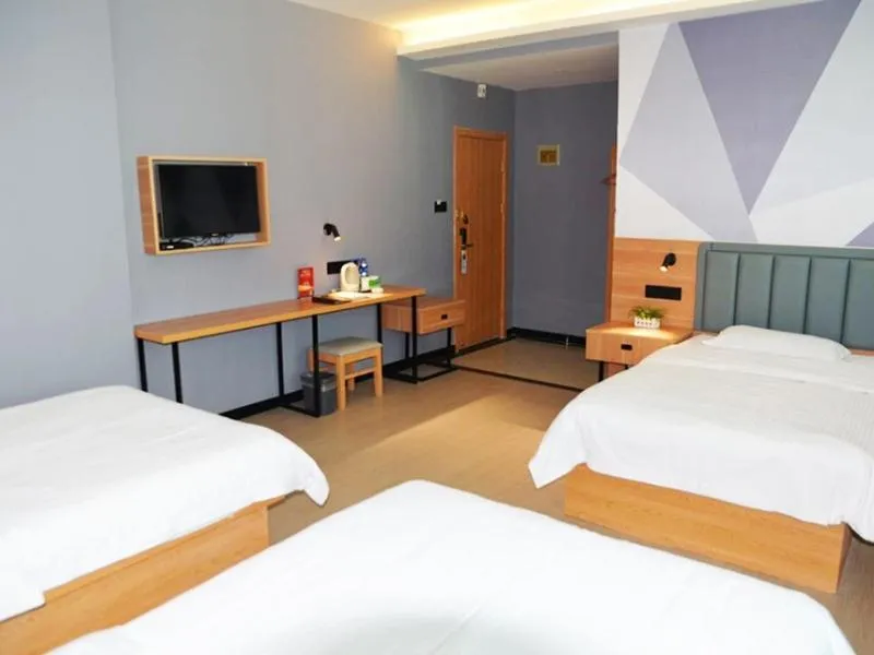 Bed in GreenTree Inn Shanxi Taiyuan Hanxiguan Street Wanda Mansion Shell Hotel