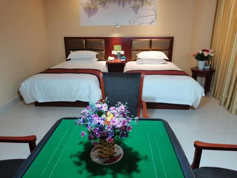 Bed in GreenTree Inn Shandong Liaocheng Town Dongchang Road Zhuanpan Business Hotel