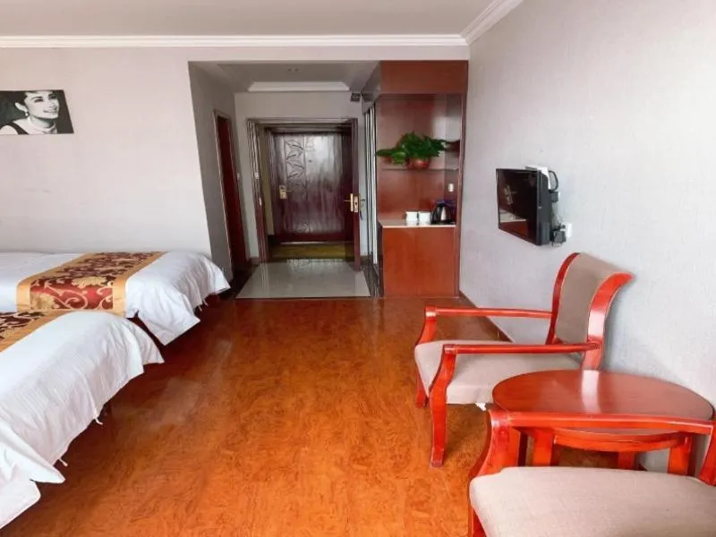 Bed in GreenTree Inn Jiangsu Wuxi Xibei Town Xingtiandi Shell Hotel