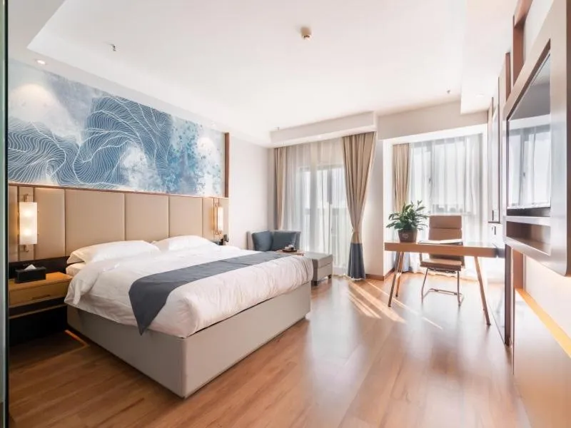 Bed in GreenTree Inn Jiangsu Wuxi Hudai FuAn Commercial Plaza Business Hotel