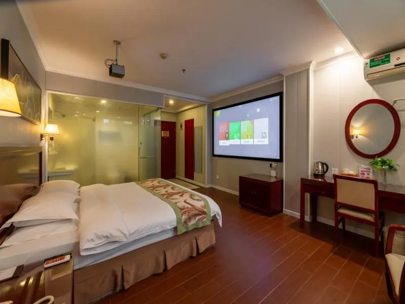 Bed in GreenTree Inn Jiangsu Suzhou Mudu Ancient Street Express Hotel