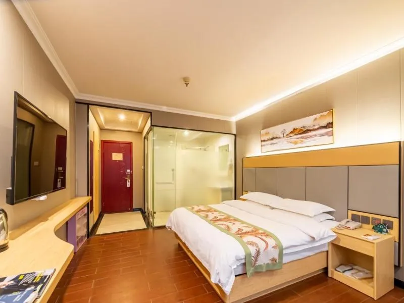 Bed in GreenTree Inn Jiangsu Suzhou Mudu Ancient Street Express Hotel