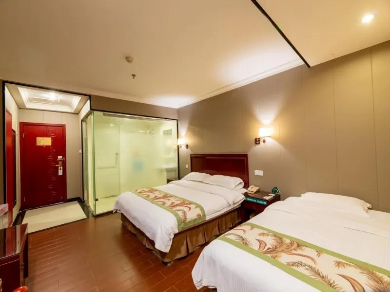 Bed in GreenTree Inn Jiangsu Suzhou Mudu Ancient Street Express Hotel